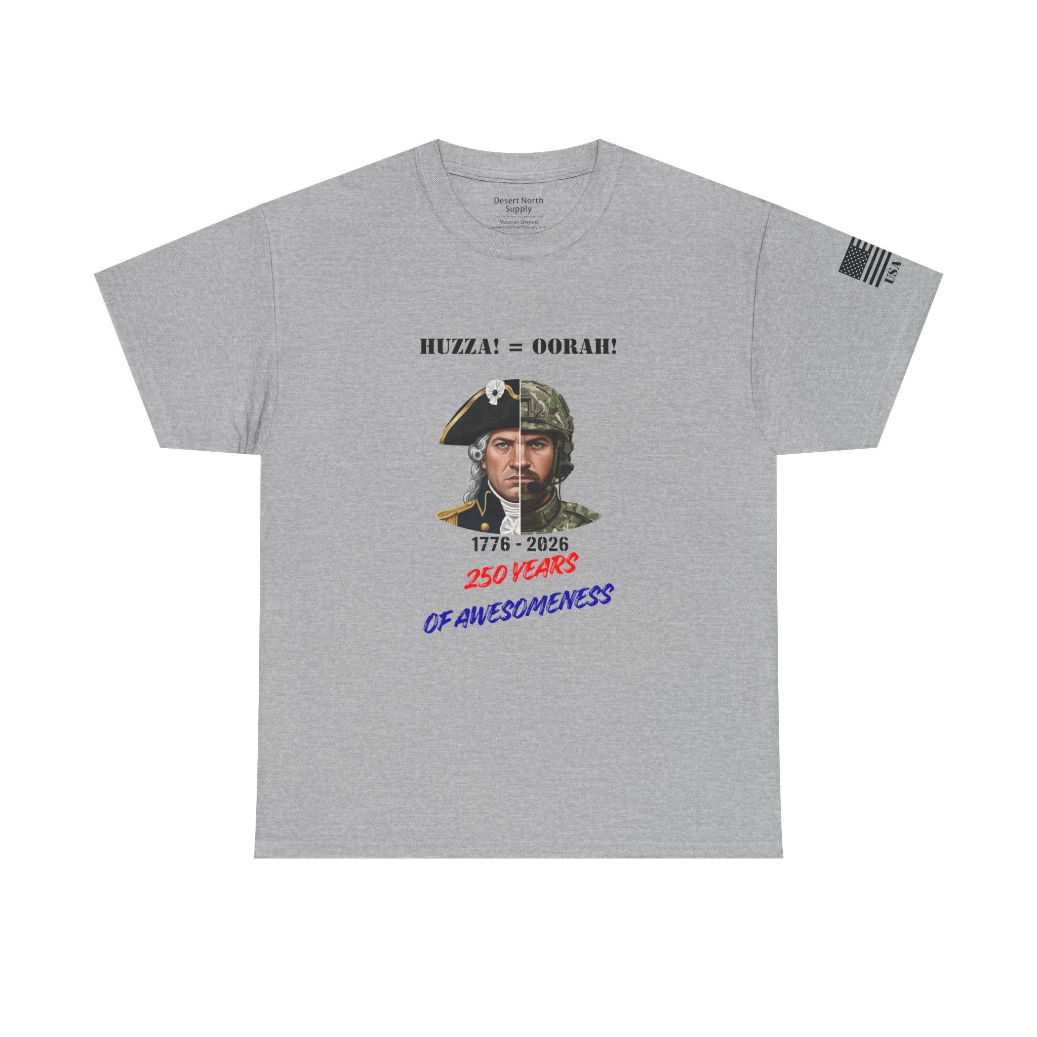 250 Years American Awesomeness Huzza Oorah Tee | Split Era Military Style