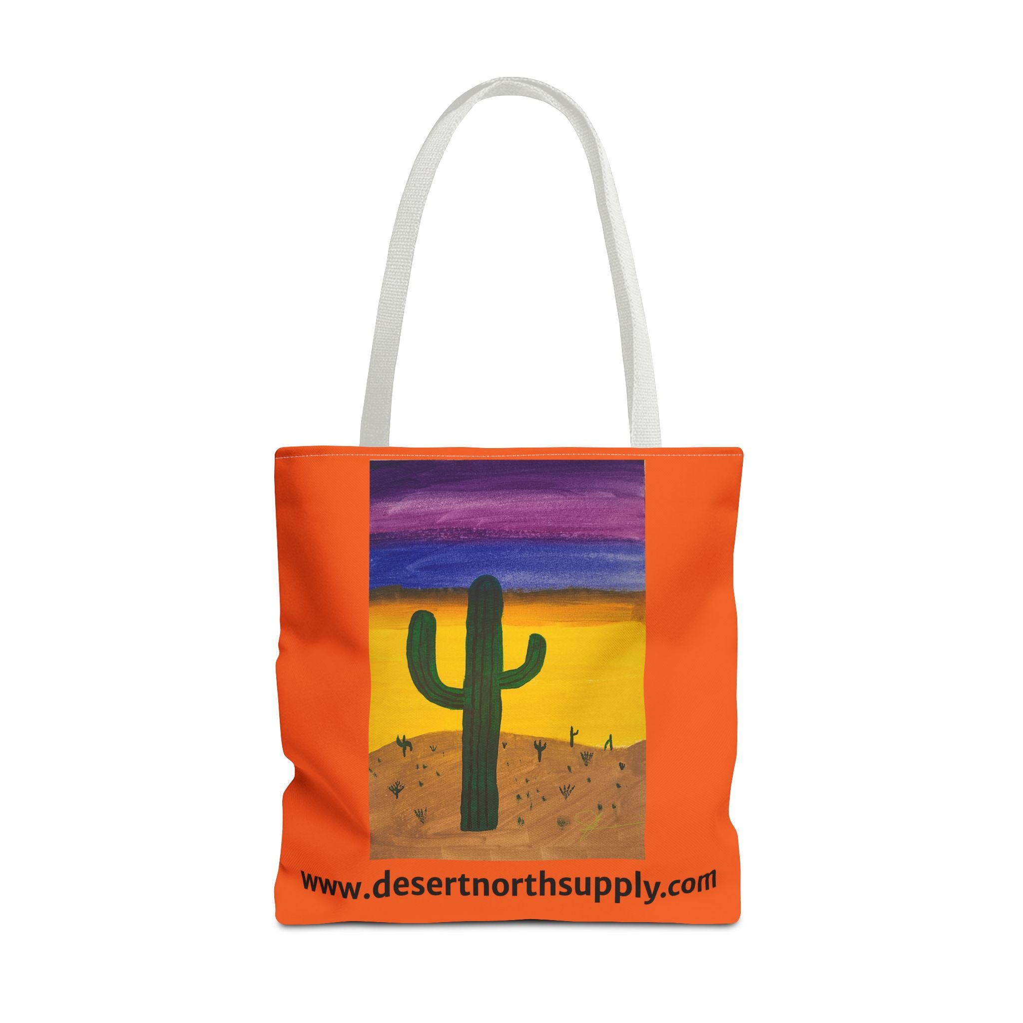 Desert Saguaro Cactus Canvas Tote Bag — "Alone" by John Ganger