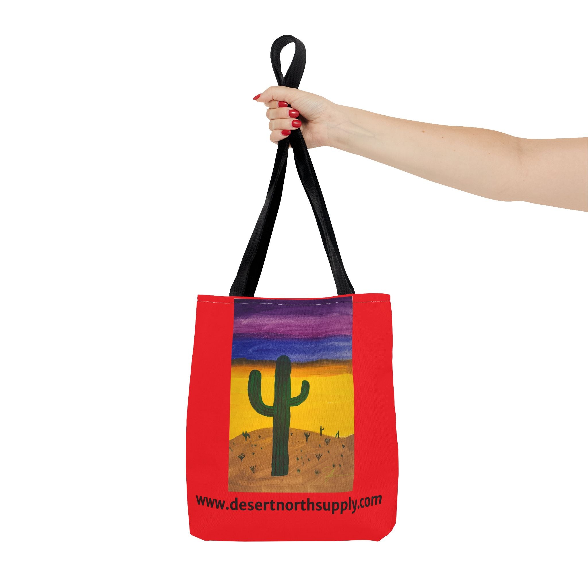 Desert Saguaro Cactus Canvas Tote Bag — "Alone" by John Ganger