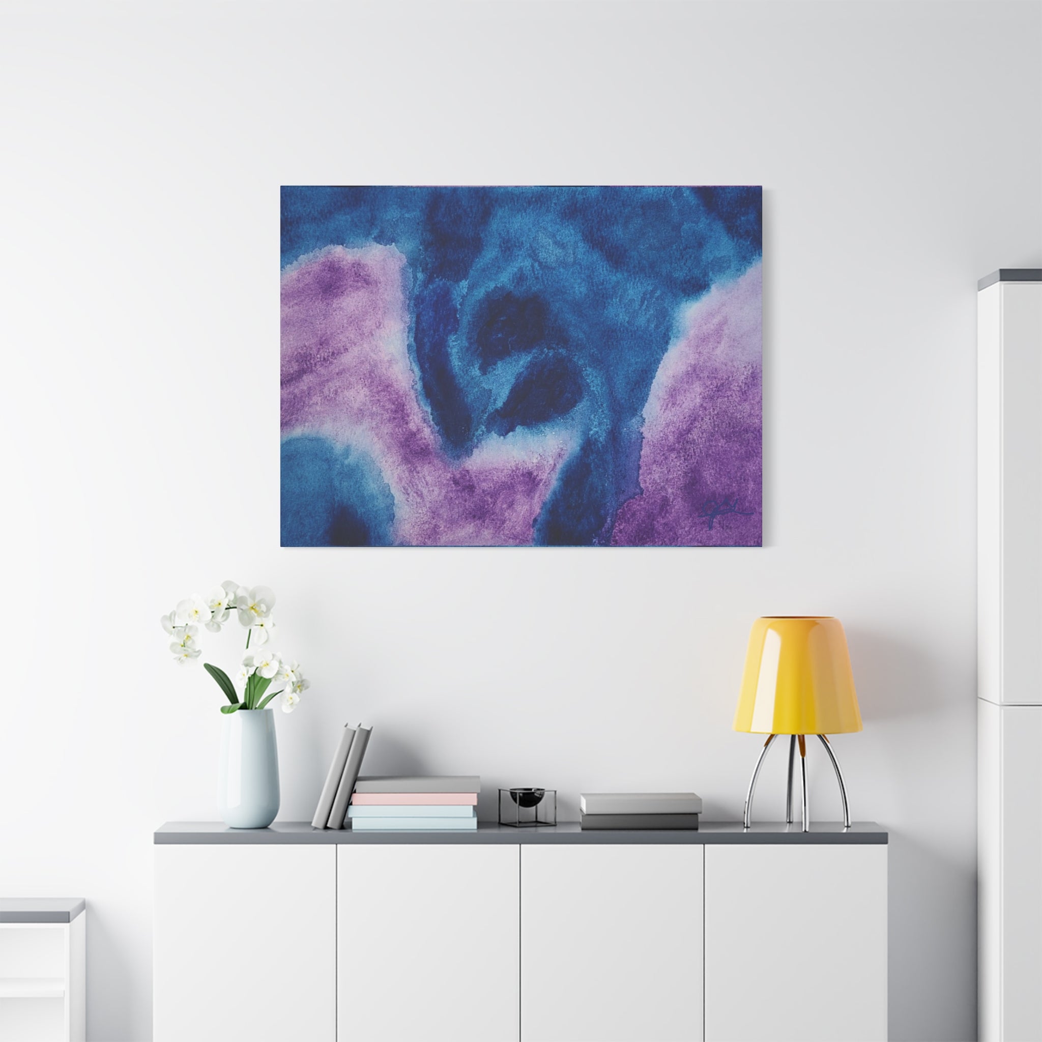 Matte Stretched 1.25" Canvas Wall Art – "Storms of Torment" Original watercolor by John Ganger