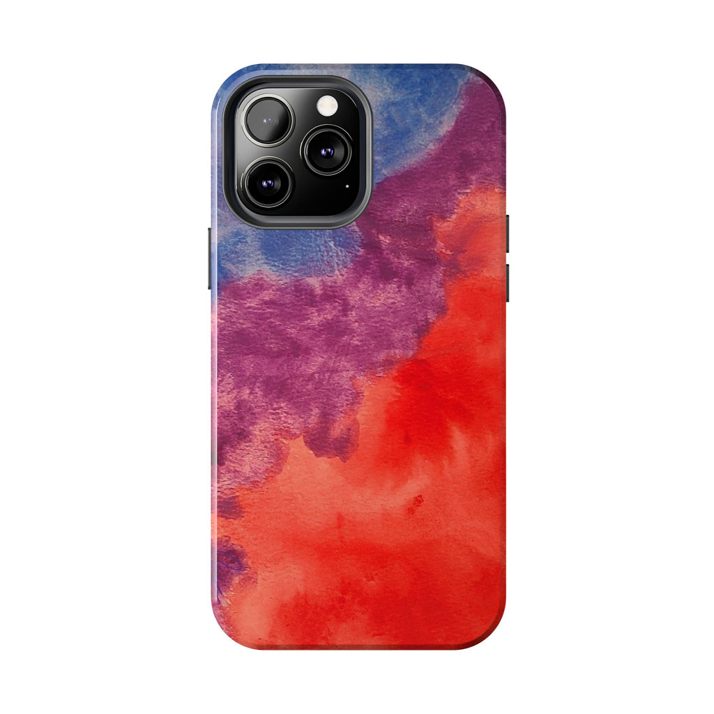 Red Purple Blue Abstract Phone Case | Colorful Geometric Art