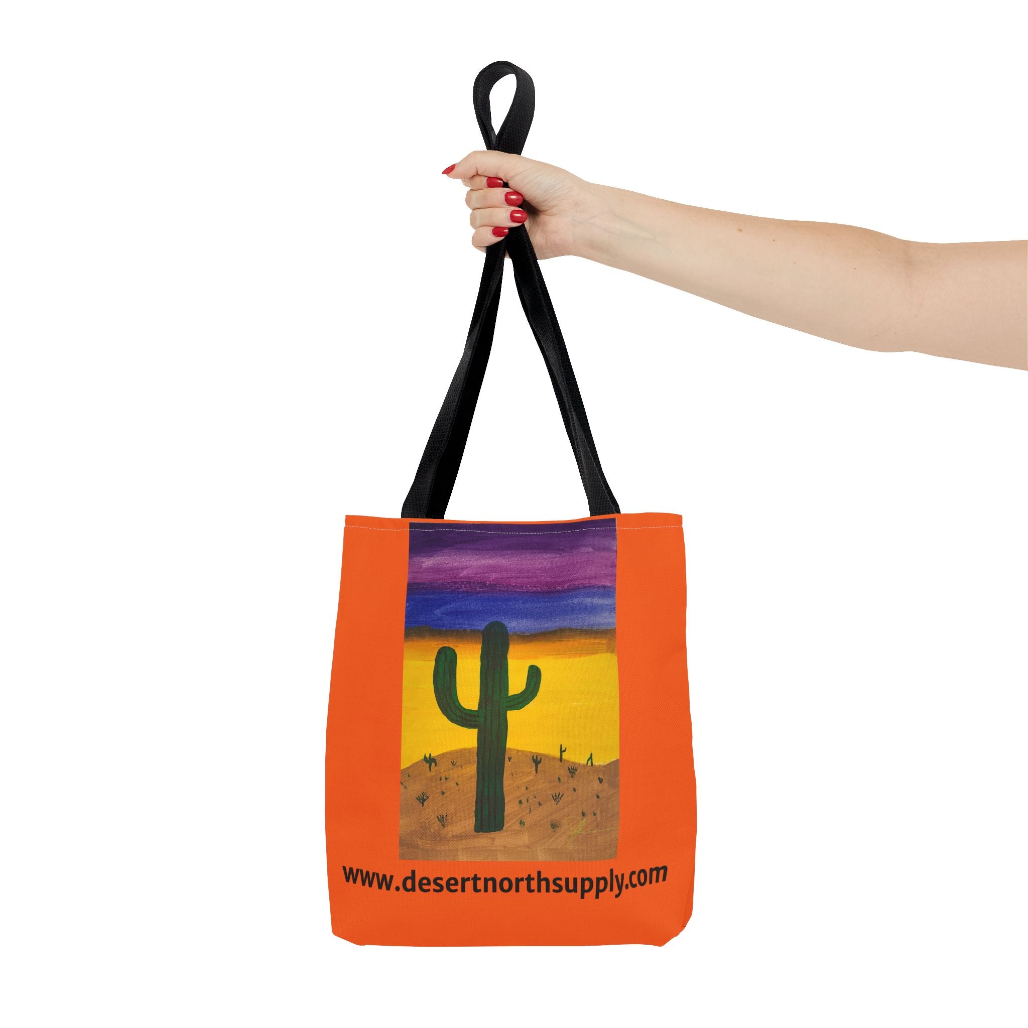 Desert Saguaro Cactus Canvas Tote Bag — "Alone" by John Ganger