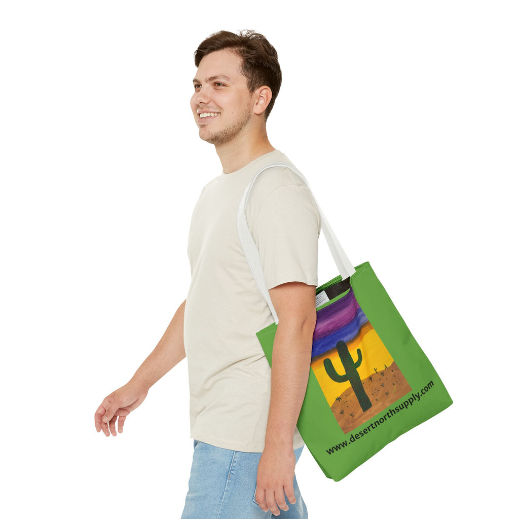 Desert Saguaro Cactus Canvas Tote Bag — "Alone" by John Ganger