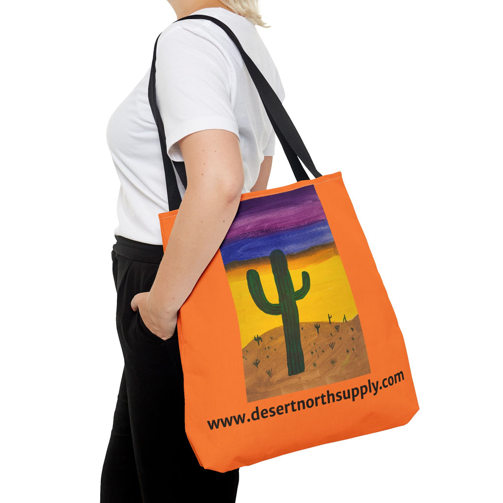 Desert Saguaro Cactus Canvas Tote Bag — "Alone" by John Ganger