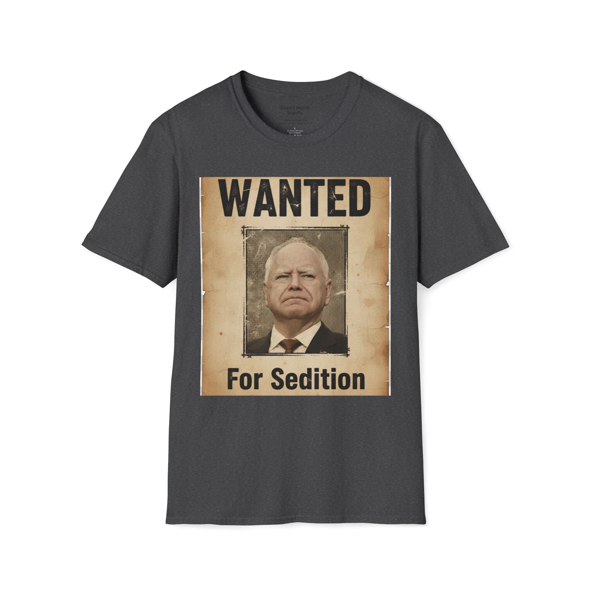 Wanted Poster T‑Shirt — "WANTED For Sedition" Vintage Political Design