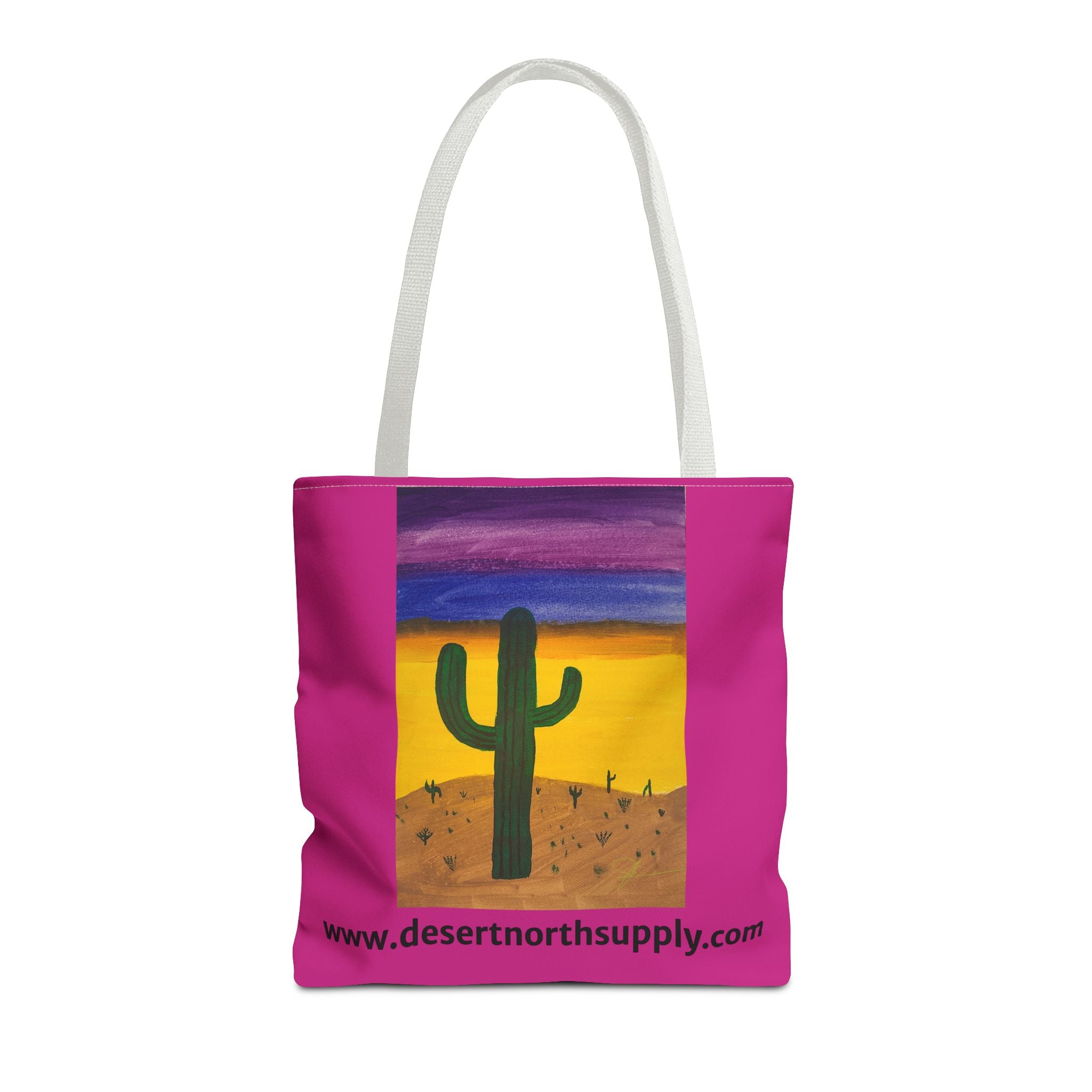Desert Saguaro Cactus Canvas Tote Bag — "Alone" by John Ganger