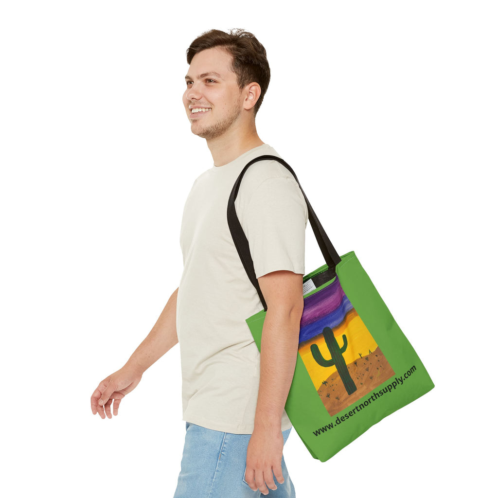 Desert Saguaro Cactus Canvas Tote Bag — "Alone" by John Ganger