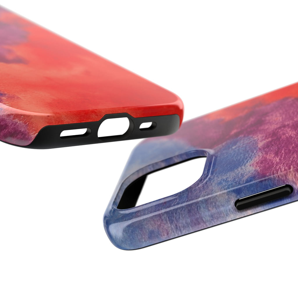 Red Purple Blue Abstract Phone Case | Colorful Geometric Art