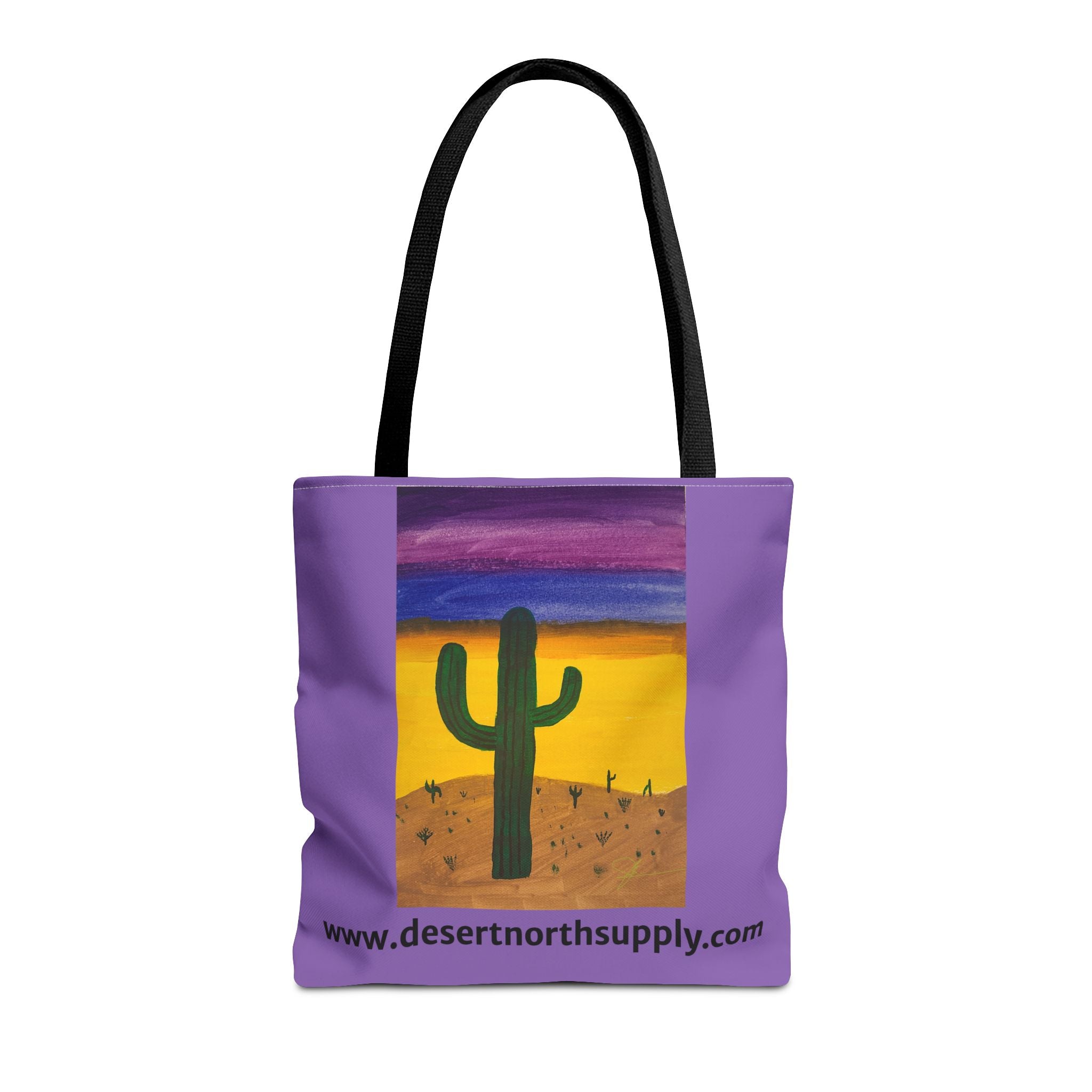 Desert Saguaro Cactus Canvas Tote Bag — "Alone" by John Ganger