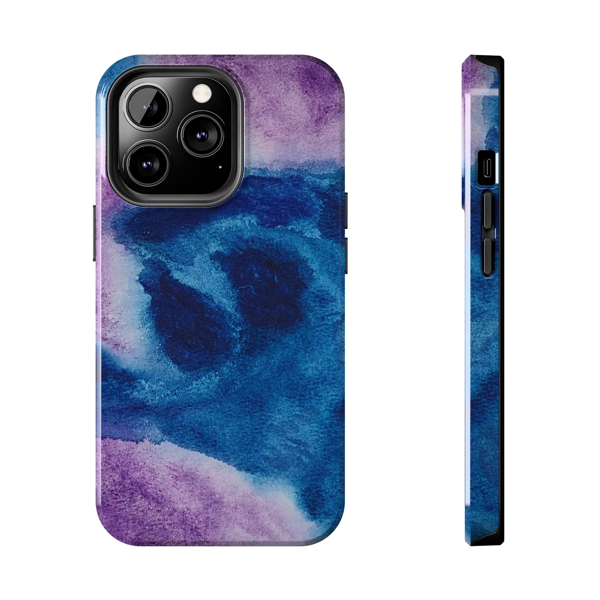 Purple Blue Abstract Phone Case | Geometric Swirl Pattern