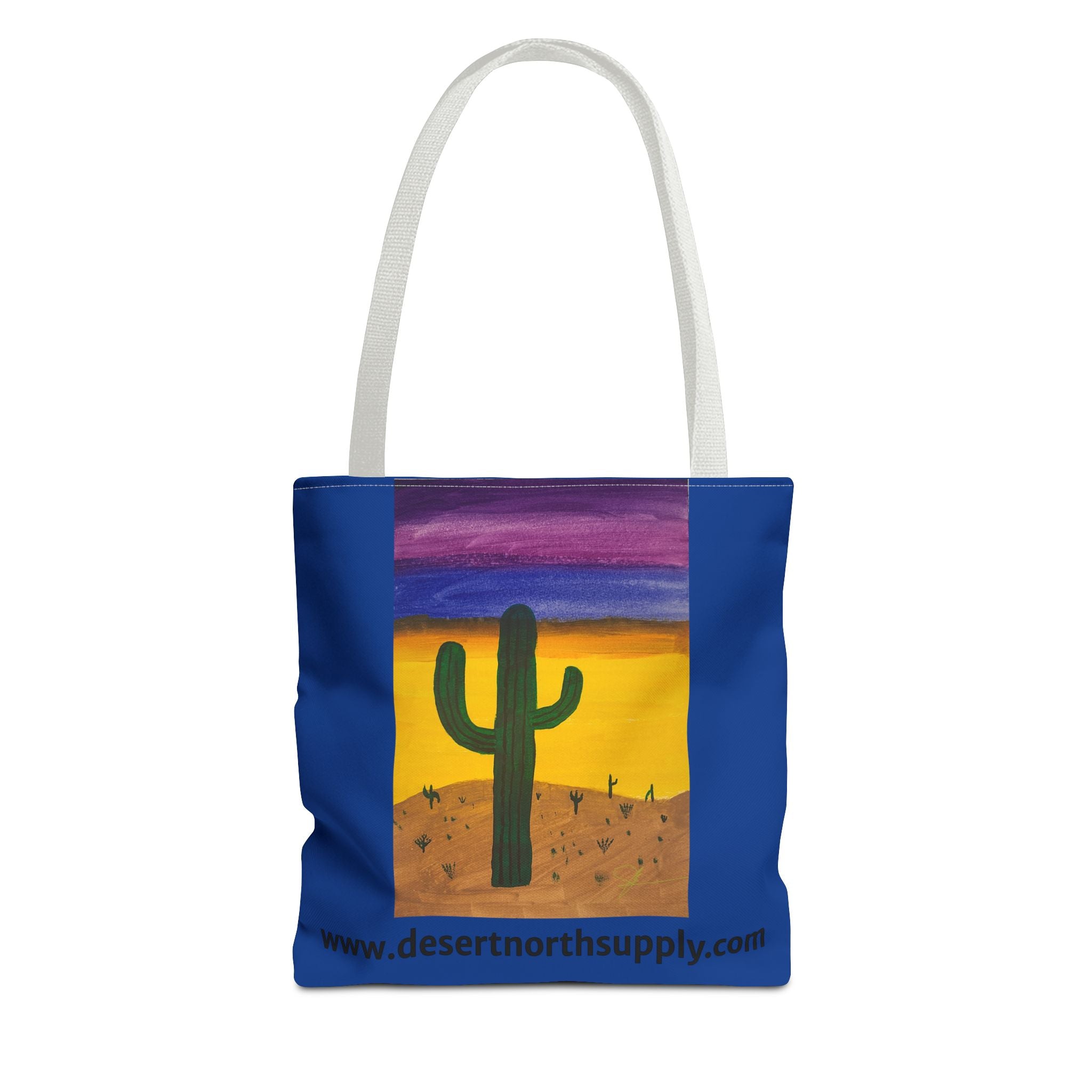 Desert Saguaro Cactus Canvas Tote Bag — "Alone" by John Ganger