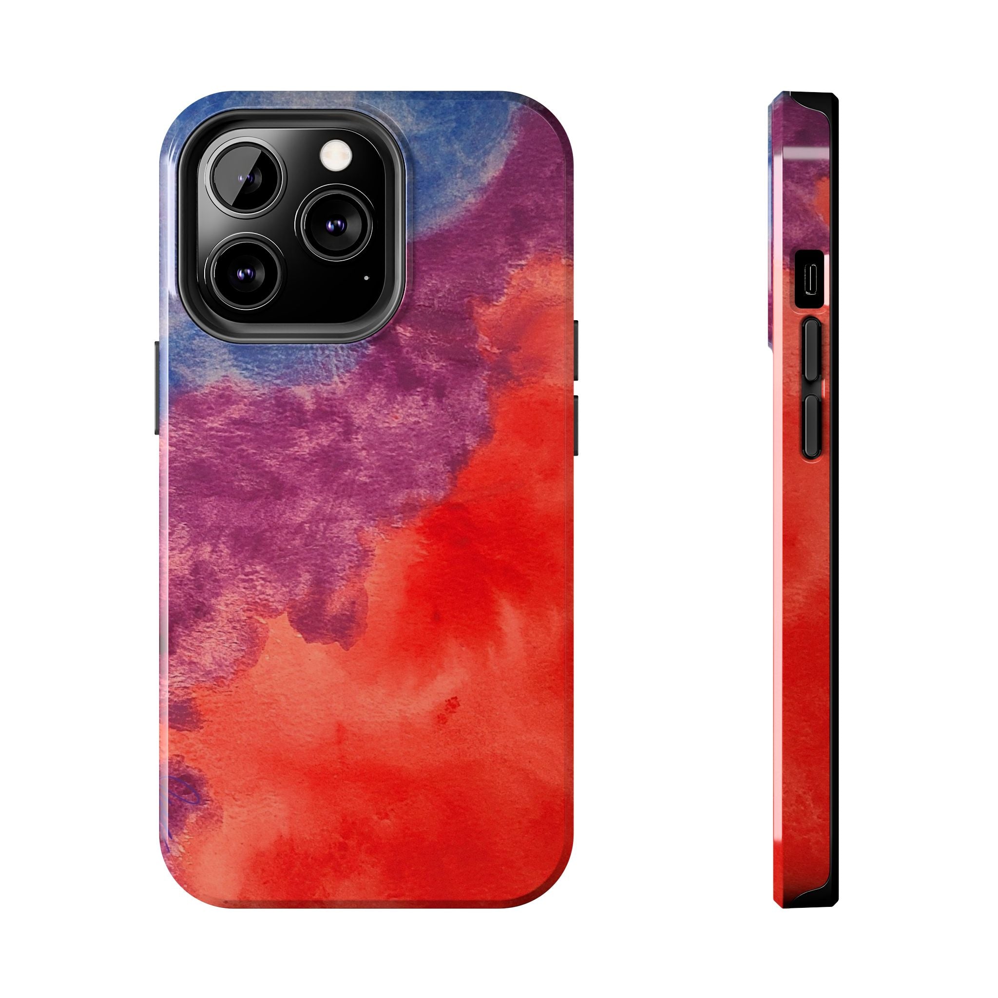 Red Purple Blue Abstract Phone Case | Colorful Geometric Art