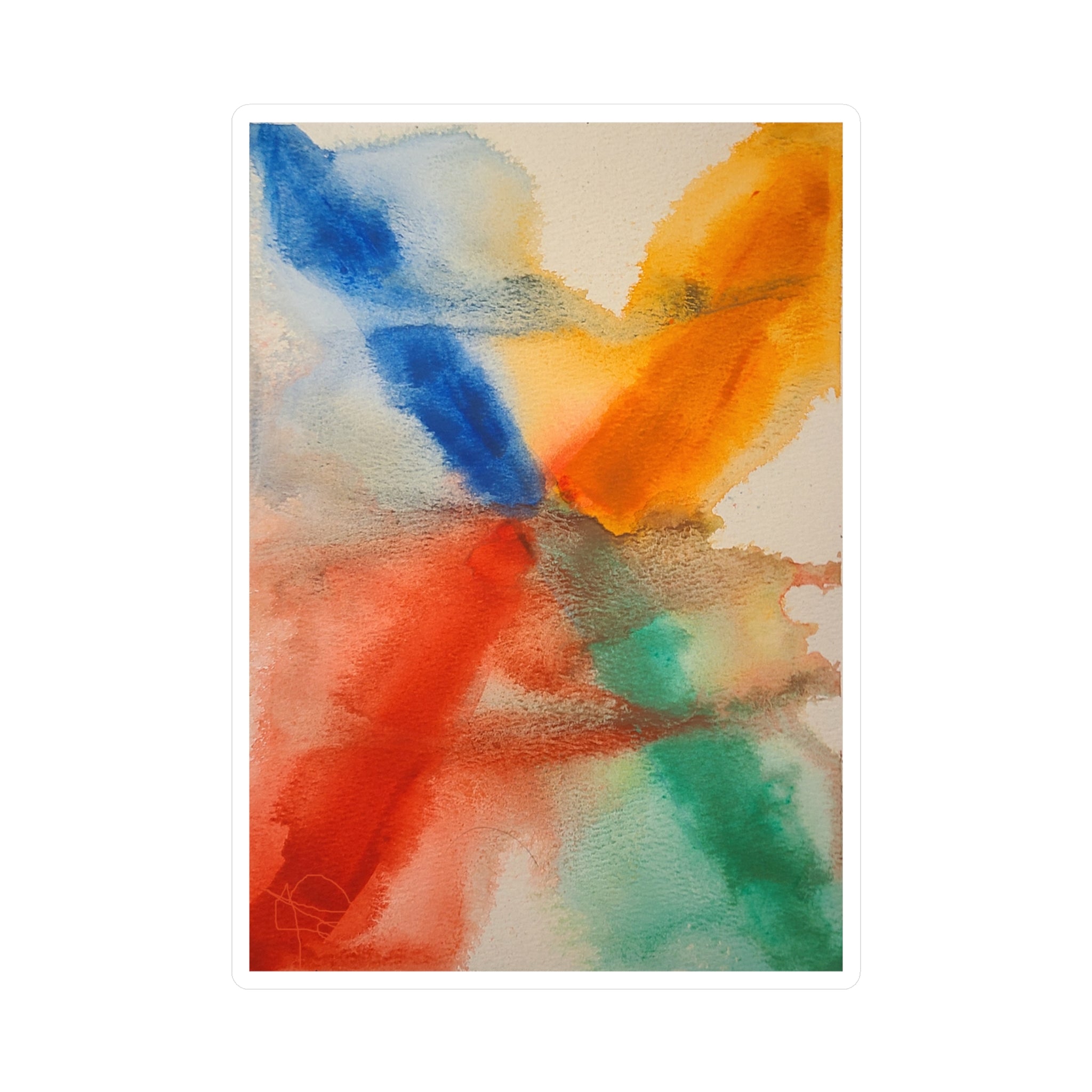 Crosswinds Abstract Watercolor Vinyl Decal - PTSD Emotion Art Sticker for Walls, Laptops & Therapy Spaces