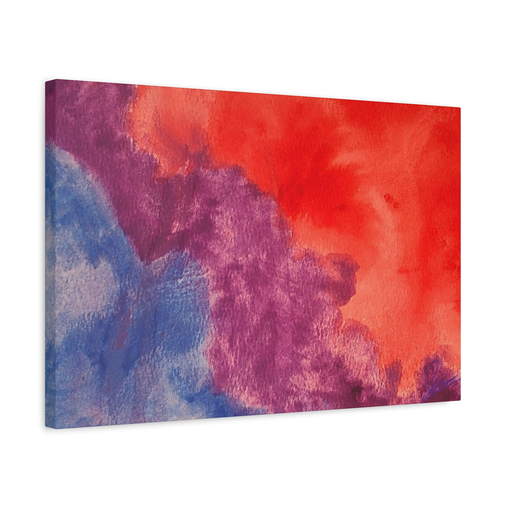 Abstract Watercolor Canvas Print - "The Line Between" Original Art by John Ganger - Matte Stretched Wall Art