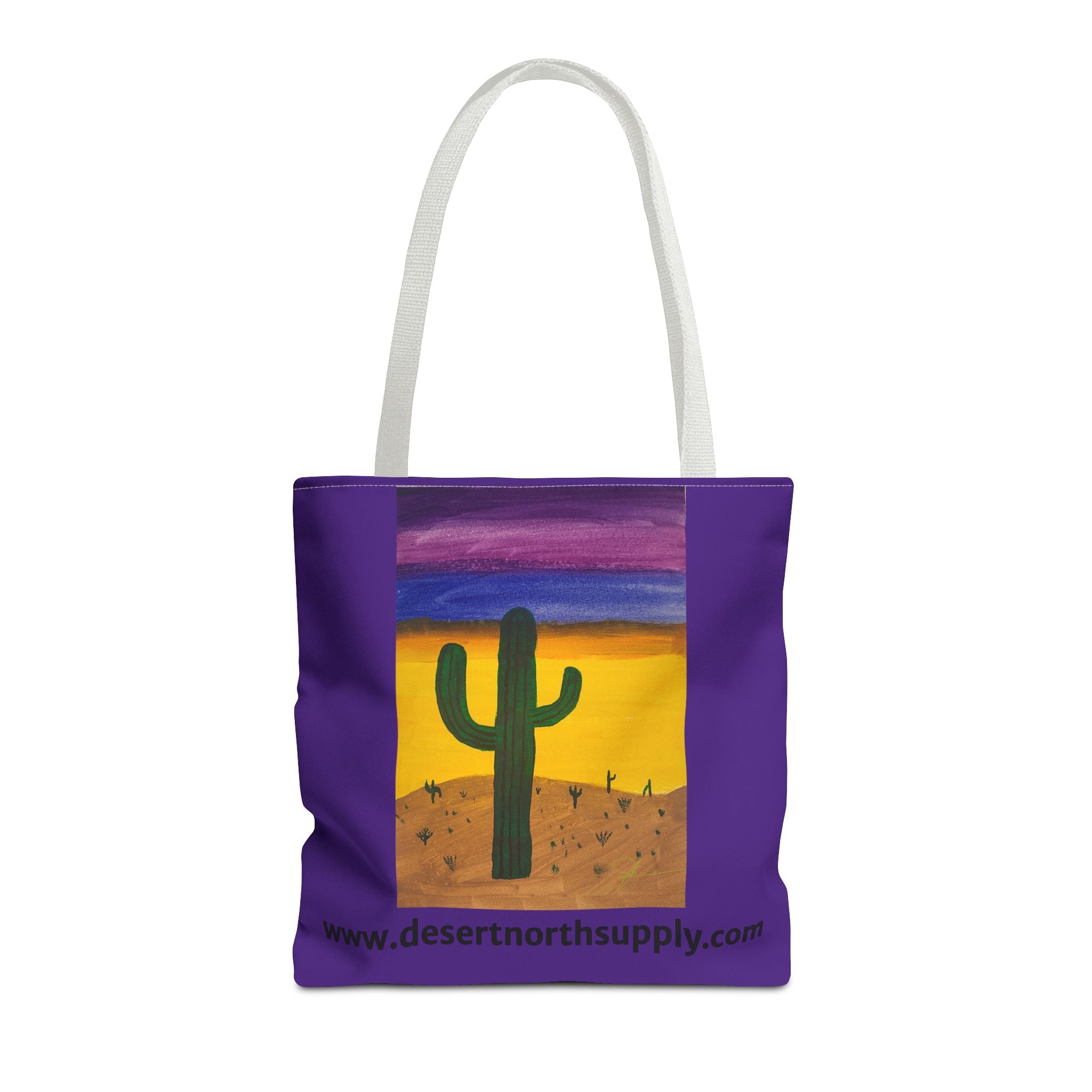 Desert Saguaro Cactus Canvas Tote Bag — "Alone" by John Ganger