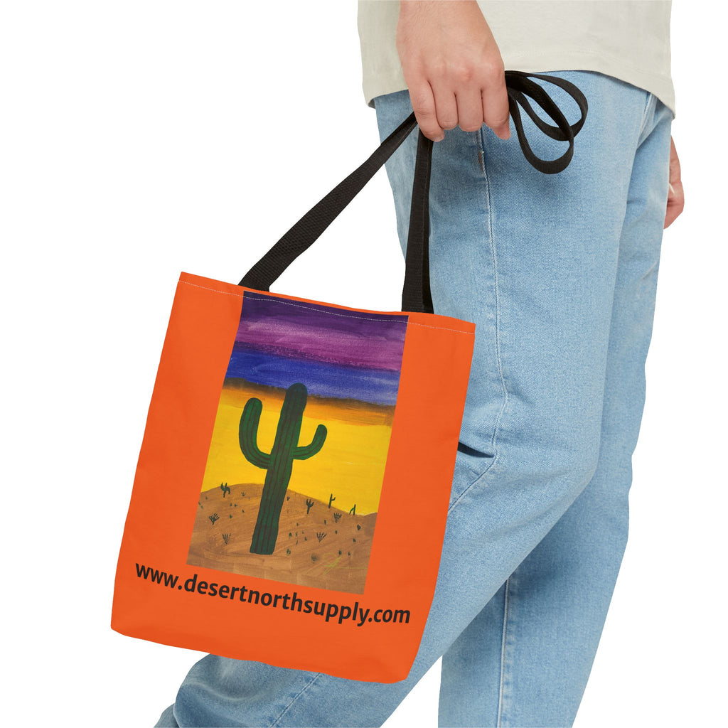 Desert Saguaro Cactus Canvas Tote Bag — "Alone" by John Ganger