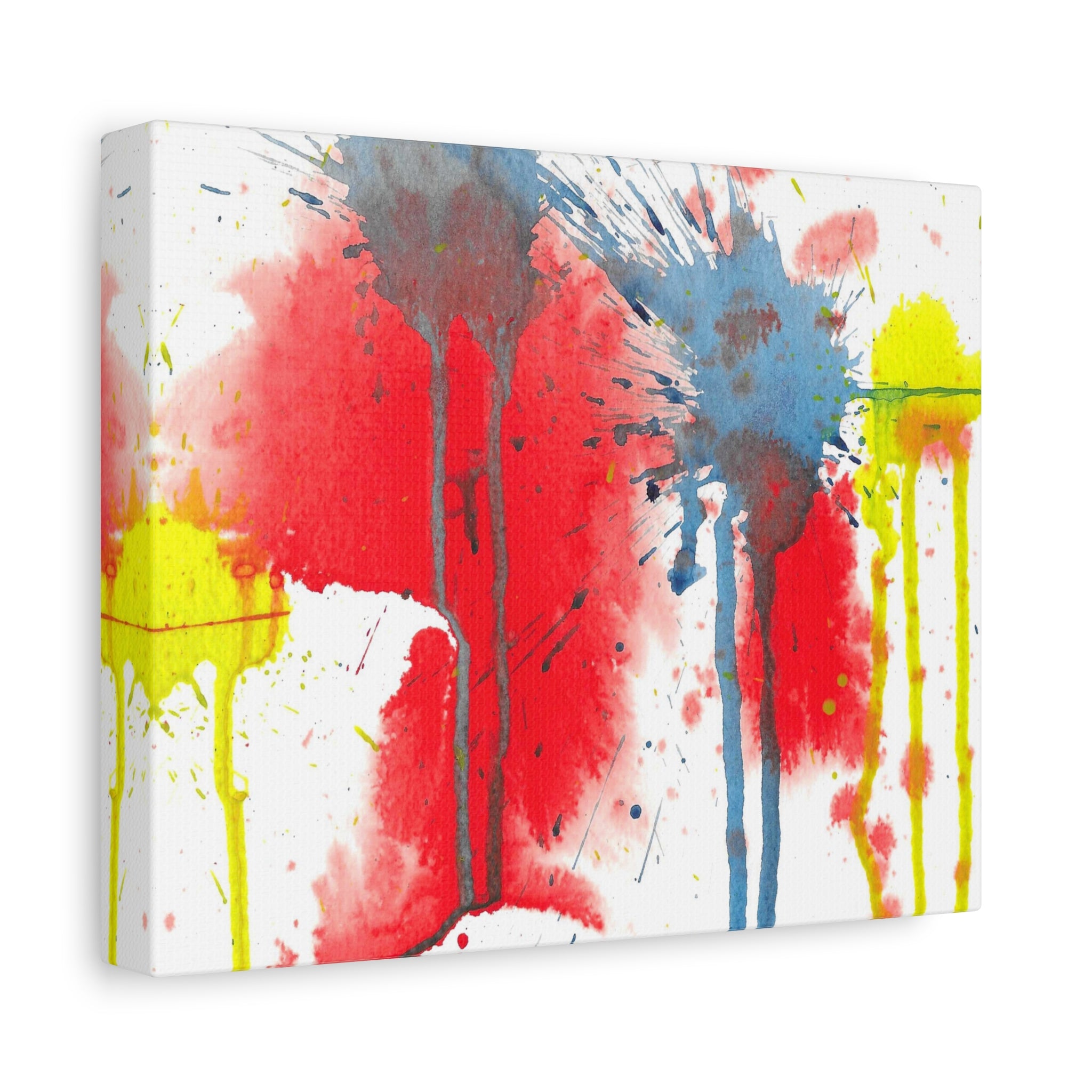 Splat - Playful Abstract Paint Splash Watercolor - Canvas Wall Art