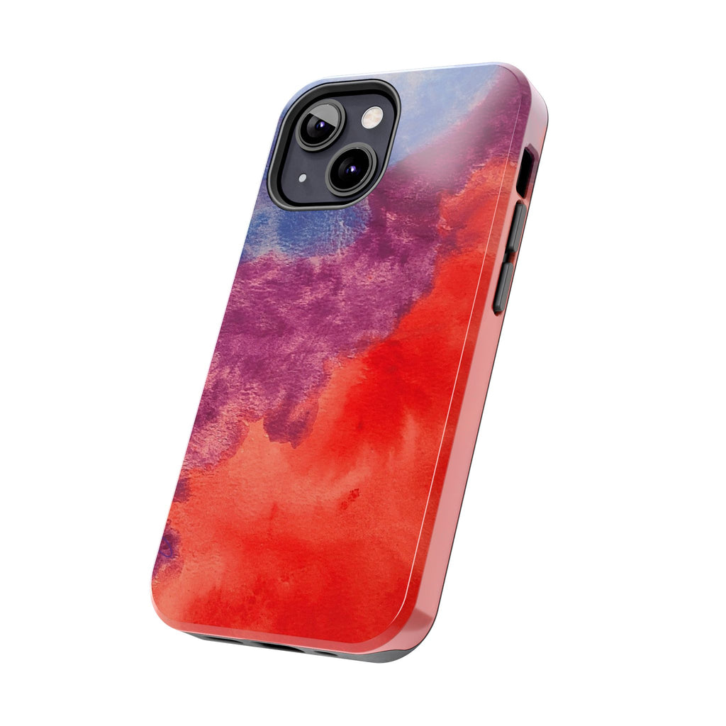 Red Purple Blue Abstract Phone Case | Colorful Geometric Art