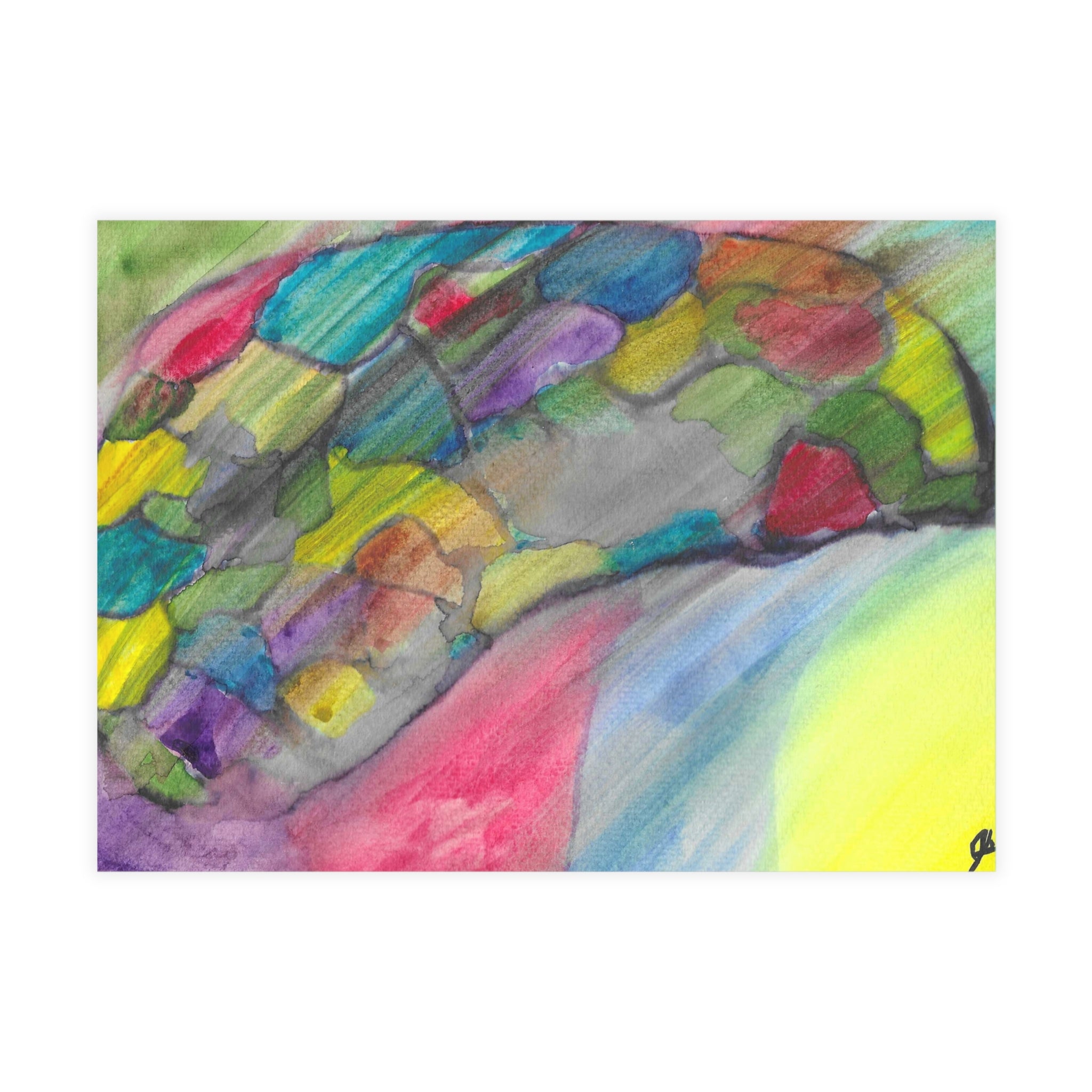 The Infection Spreads - Abstract Trauma Brain Watercolor Postcard Set (4x6 or 5x7)