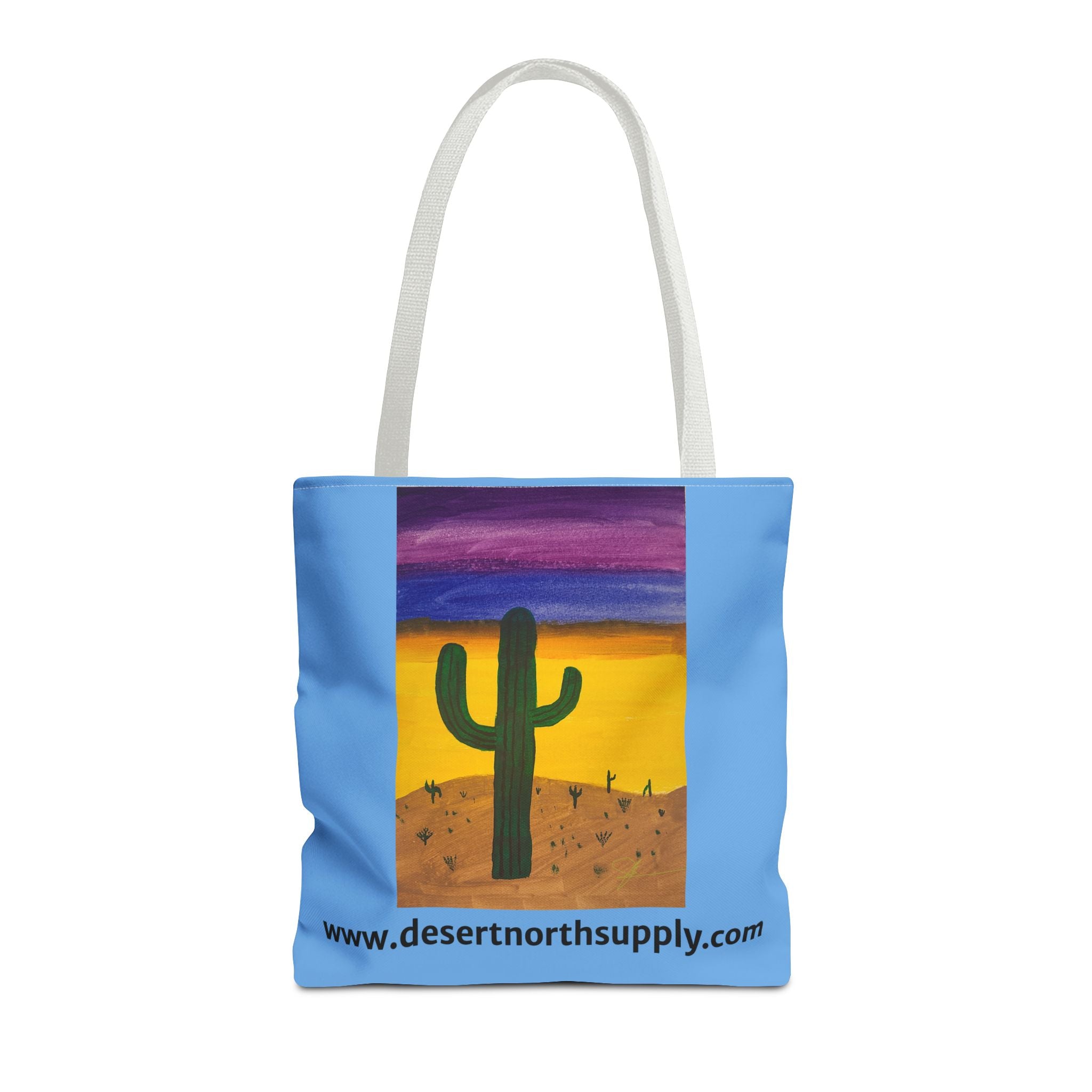 Desert Saguaro Cactus Canvas Tote Bag — "Alone" by John Ganger