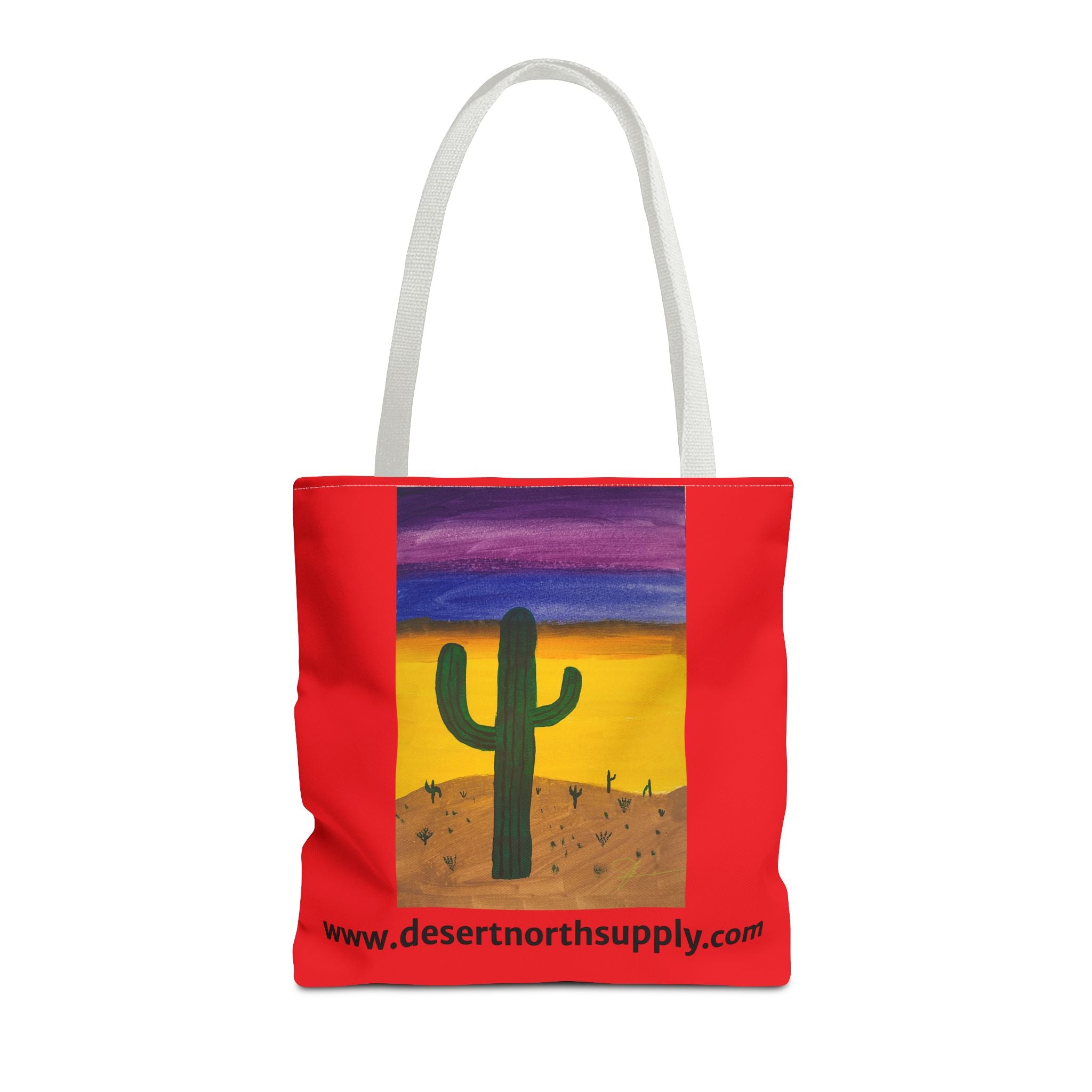Desert Saguaro Cactus Canvas Tote Bag — "Alone" by John Ganger