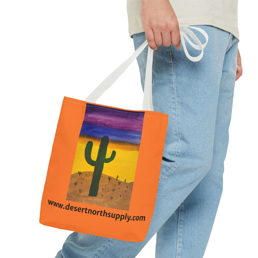 Desert Saguaro Cactus Canvas Tote Bag — "Alone" by John Ganger