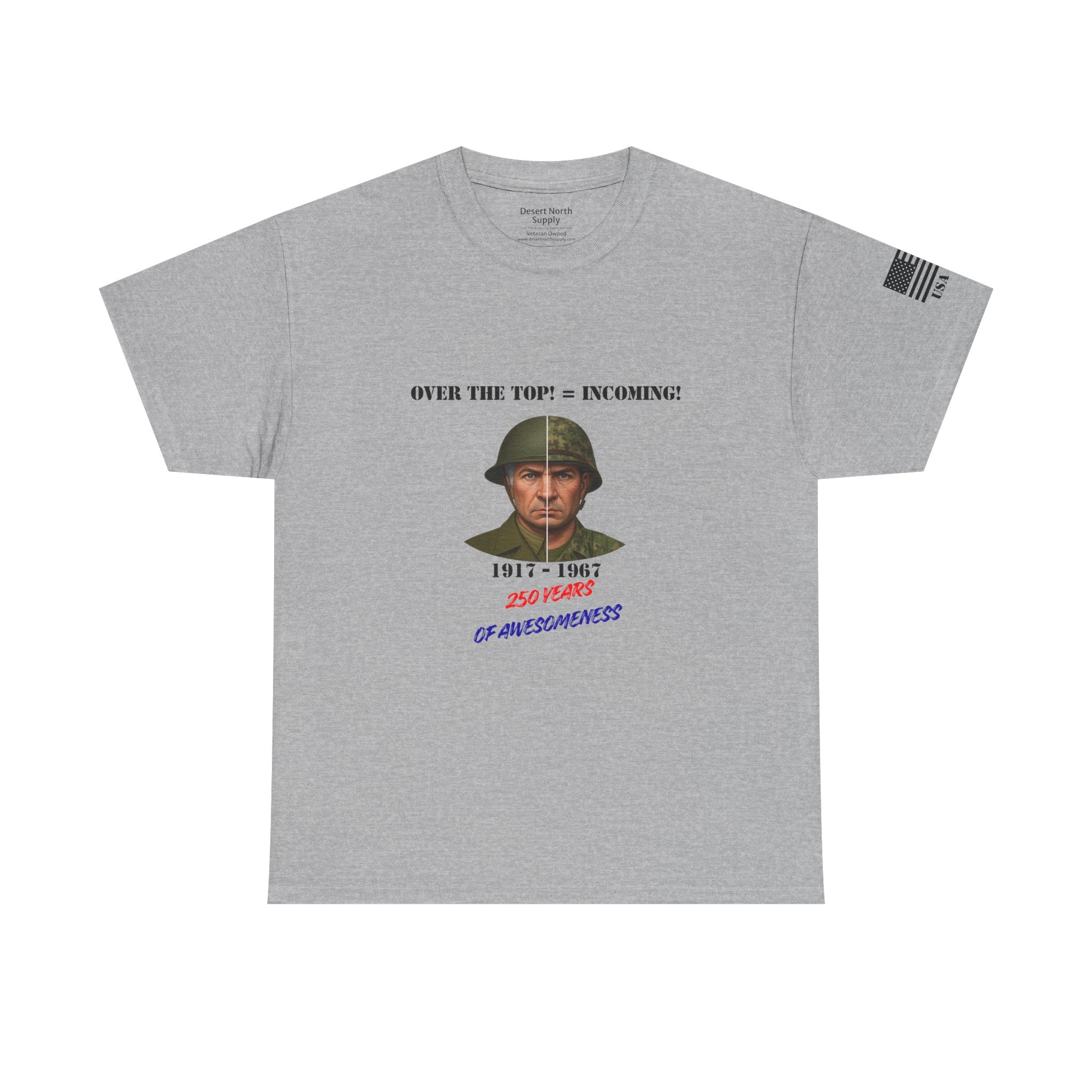1917–1967 Split‑Era Soldier Shirt 250 Years of Awesomeness WWI to Vietnam Military History T‑Shirt
