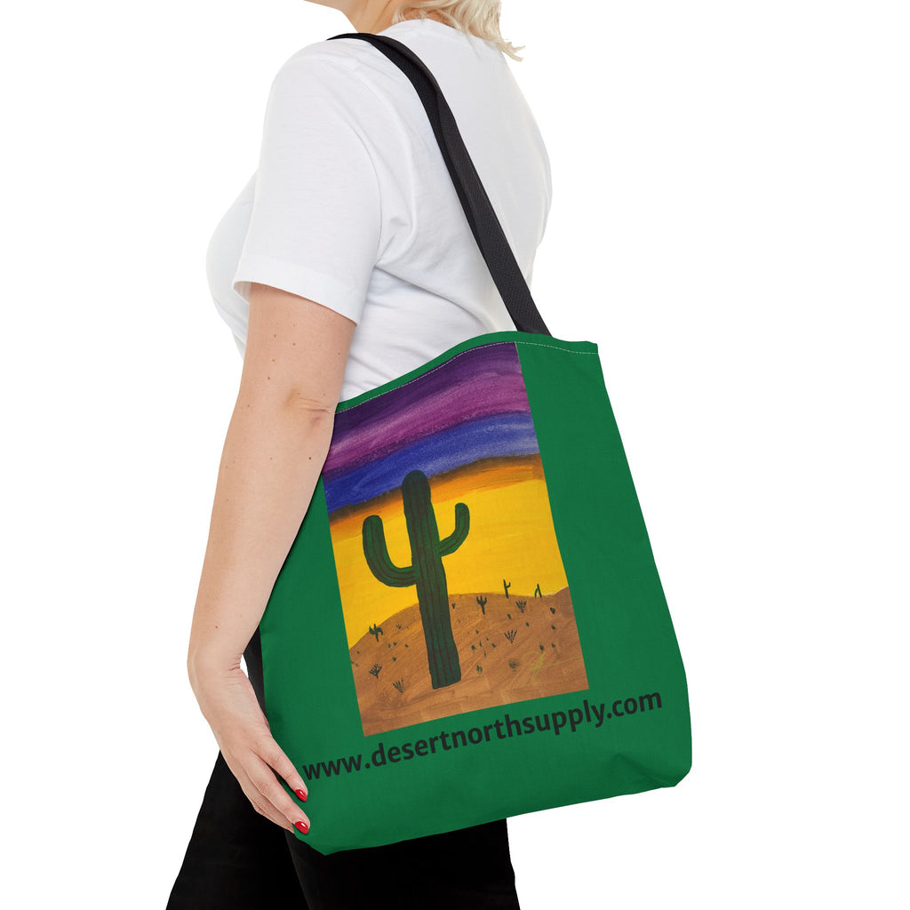 Desert Saguaro Cactus Canvas Tote Bag — "Alone" by John Ganger