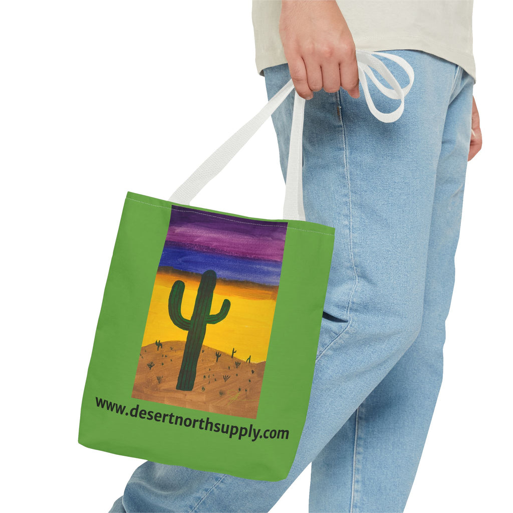 Desert Saguaro Cactus Canvas Tote Bag — "Alone" by John Ganger