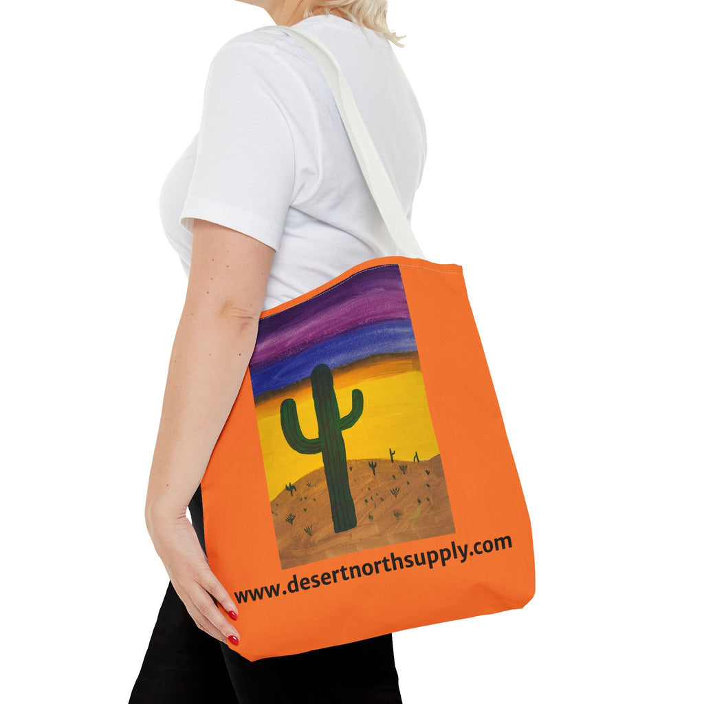 Desert Saguaro Cactus Canvas Tote Bag — "Alone" by John Ganger