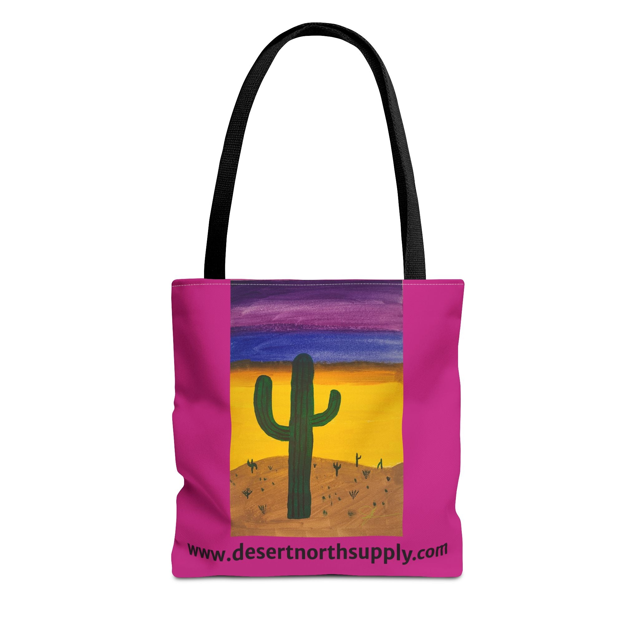 Desert Saguaro Cactus Canvas Tote Bag — "Alone" by John Ganger