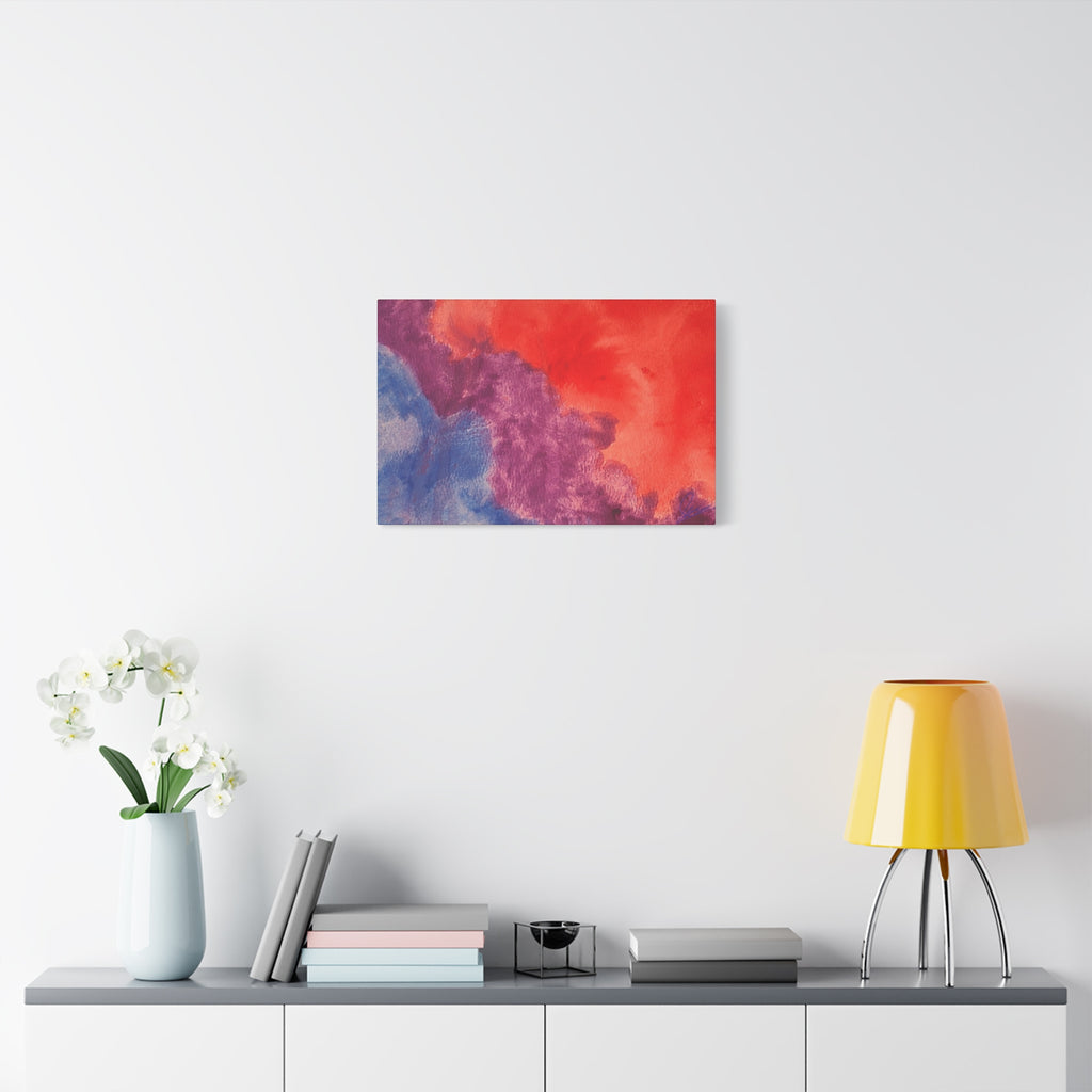 Abstract Watercolor Canvas Print - "The Line Between" Original Art by John Ganger - Matte Stretched Wall Art