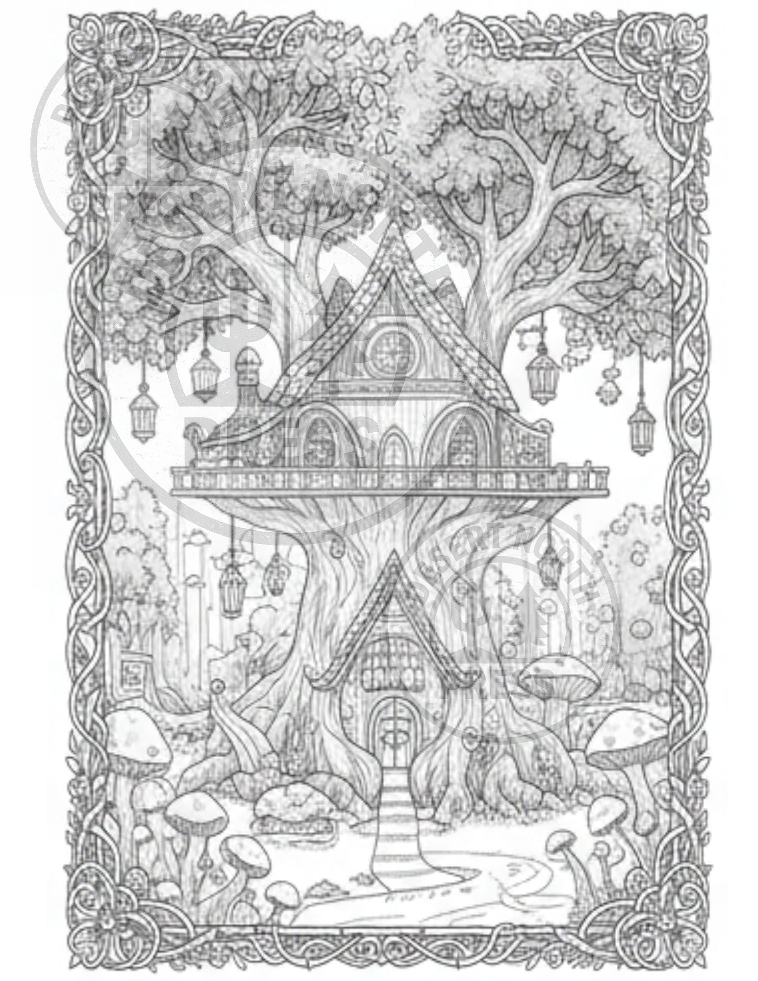 60‑Page Adult Coloring Book Printable - Intricate Designs for Stress Relief - Detailed Coloring Pages PDF - Mindful Art Therapy Download