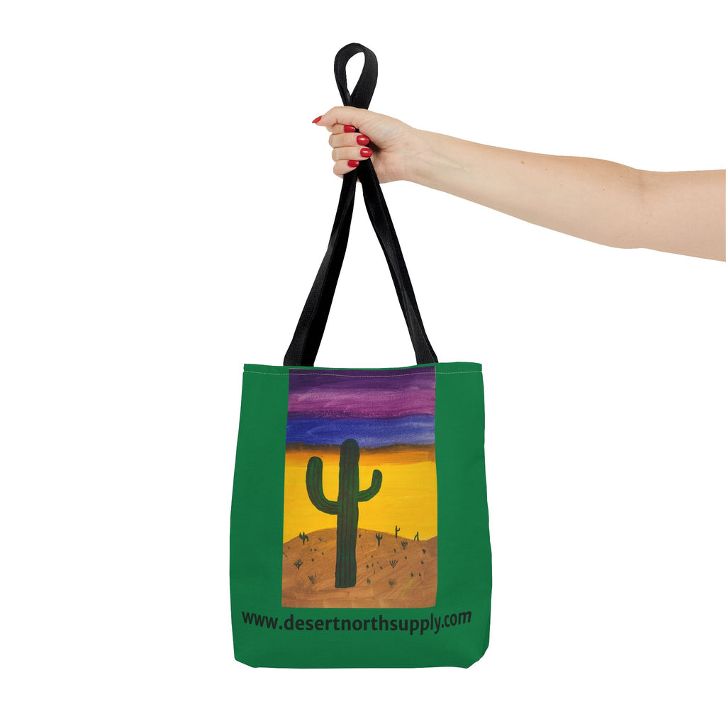 Desert Saguaro Cactus Canvas Tote Bag — "Alone" by John Ganger