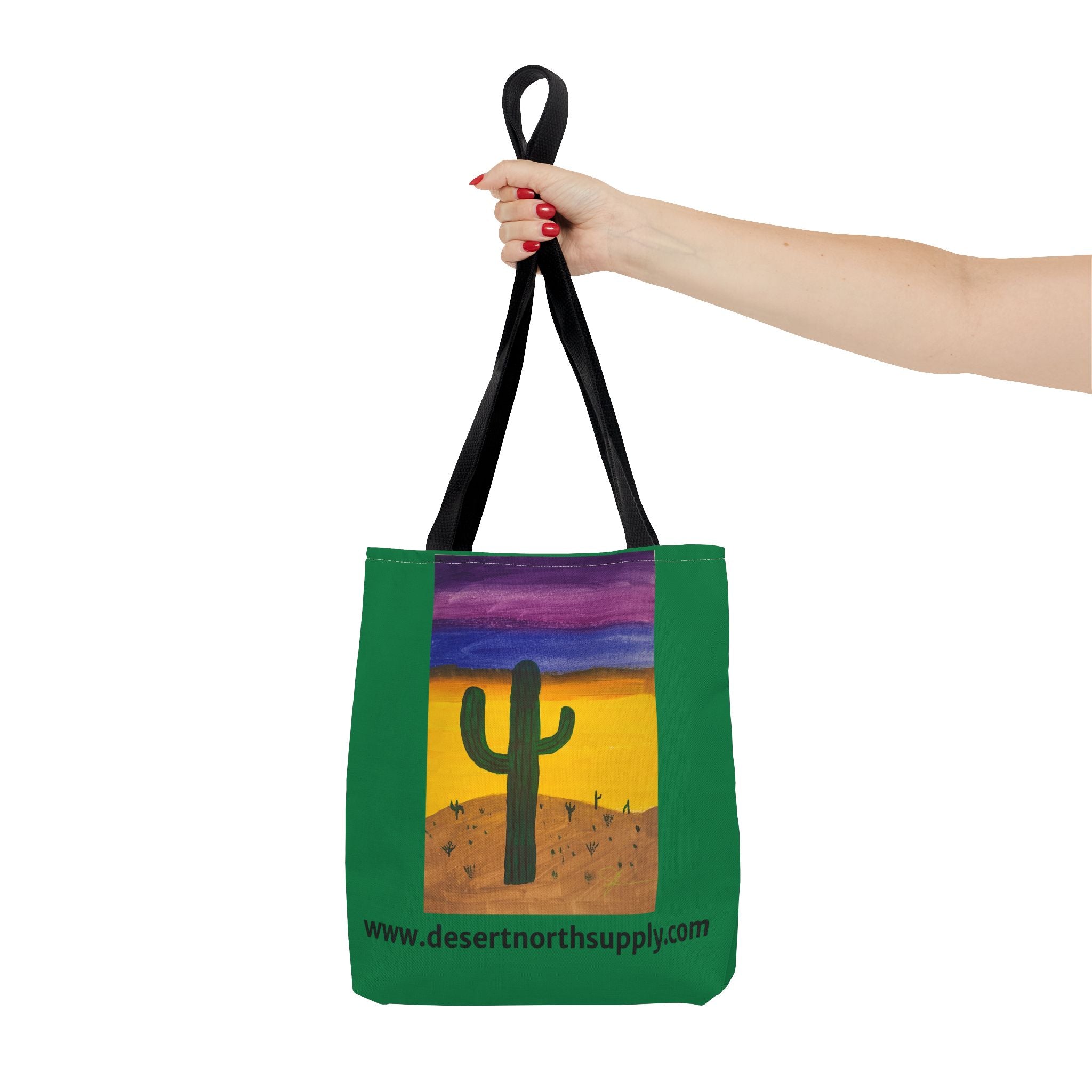 Desert Saguaro Cactus Canvas Tote Bag — "Alone" by John Ganger