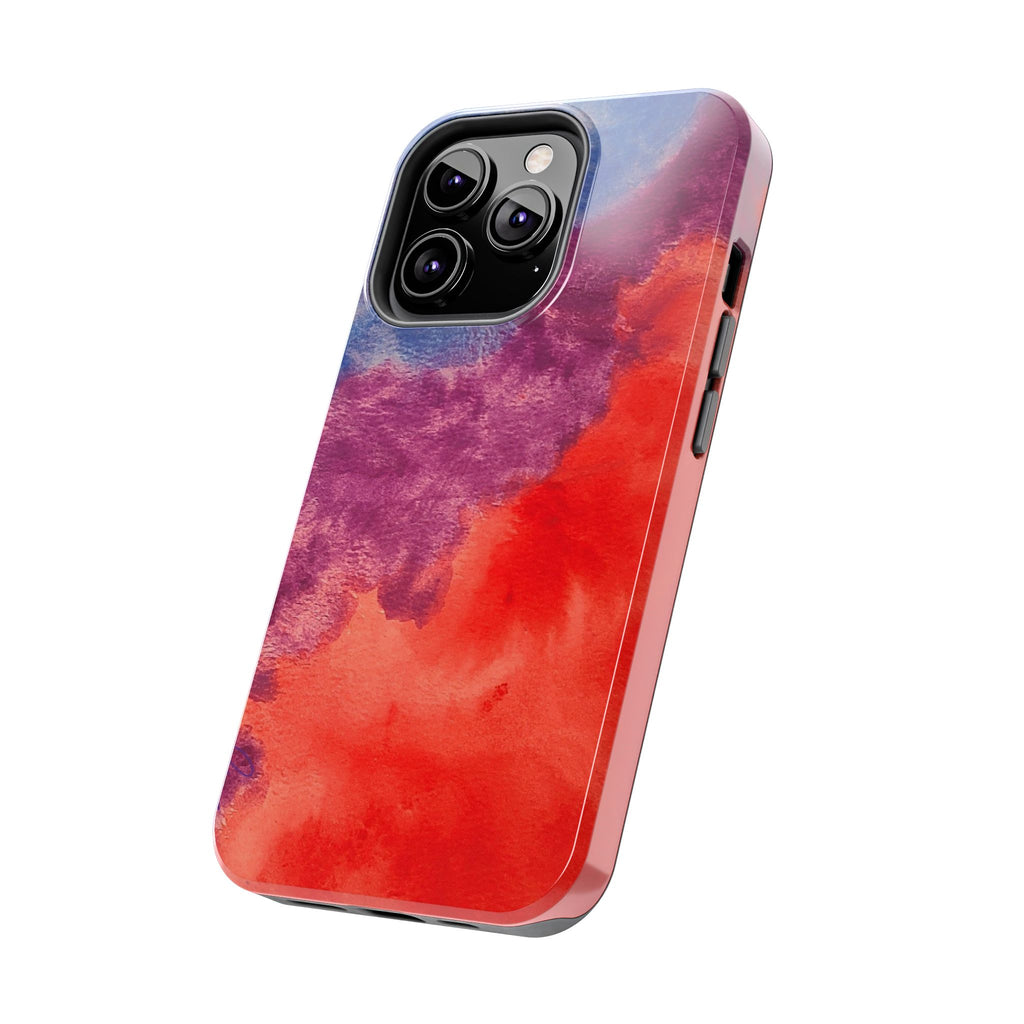 Red Purple Blue Abstract Phone Case | Colorful Geometric Art