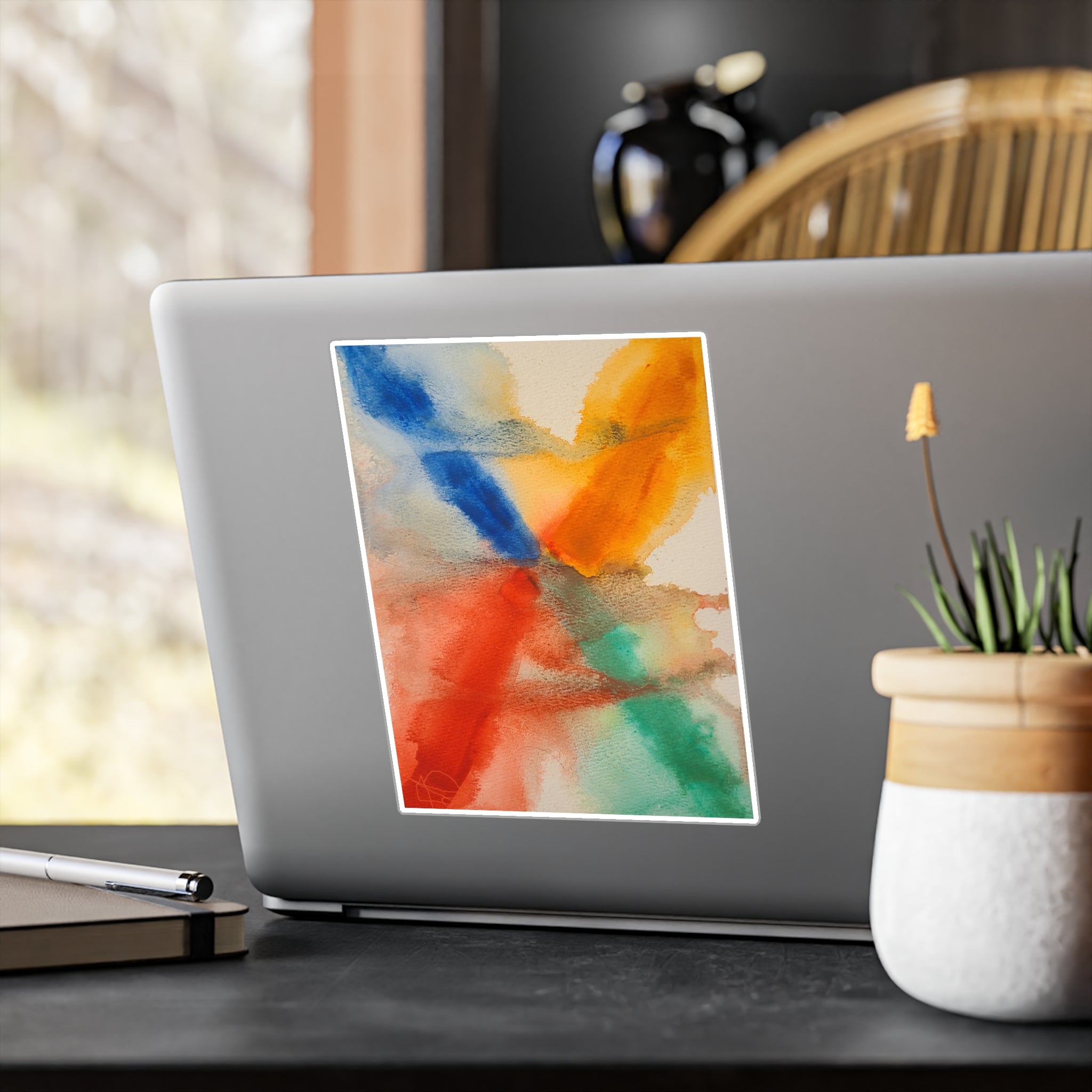 Crosswinds Abstract Watercolor Vinyl Decal - PTSD Emotion Art Sticker for Walls, Laptops & Therapy Spaces