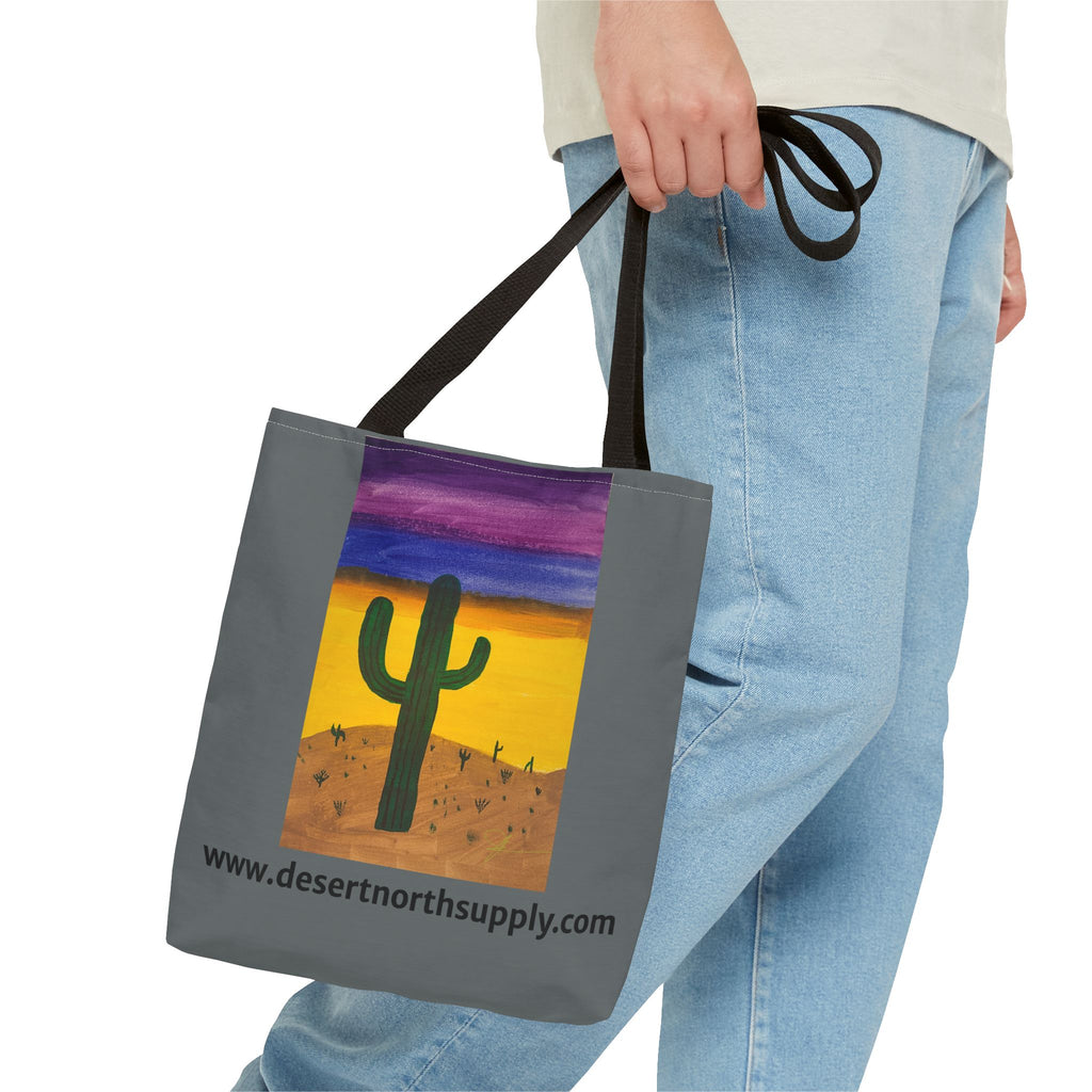 Desert Saguaro Cactus Canvas Tote Bag — "Alone" by John Ganger