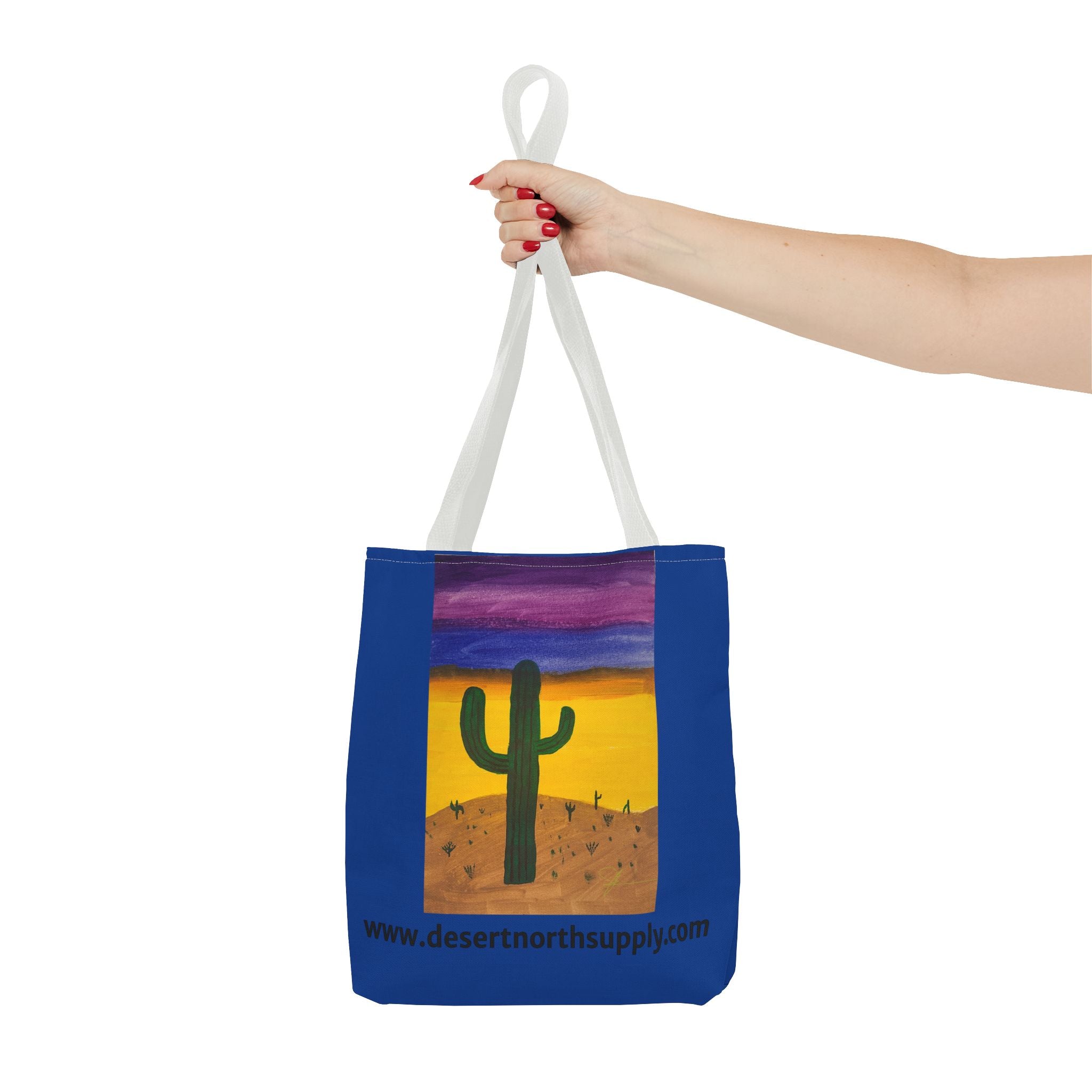 Desert Saguaro Cactus Canvas Tote Bag — "Alone" by John Ganger