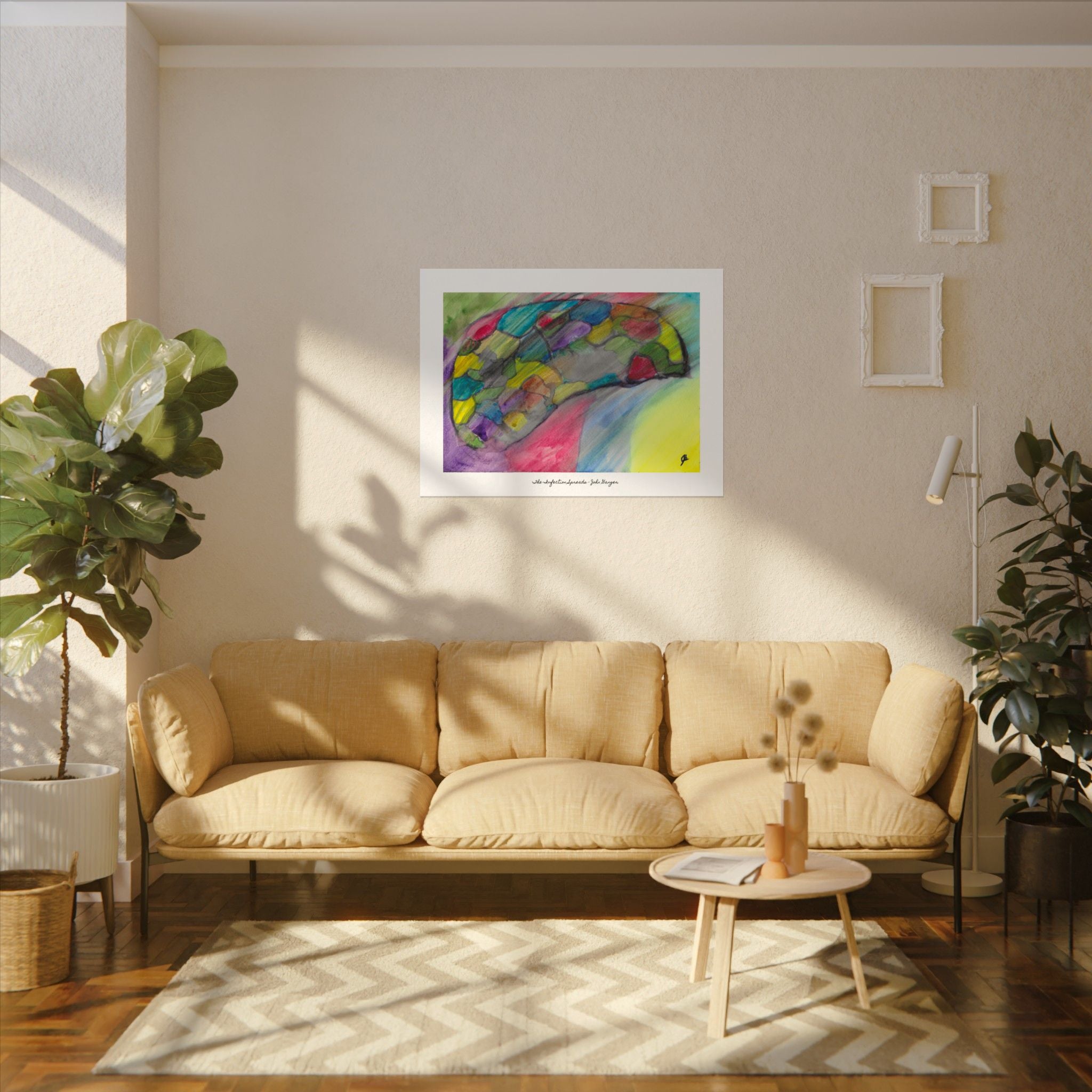 The Infection Spreads - Abstract Trauma Brain Watercolor Texture Art Print
