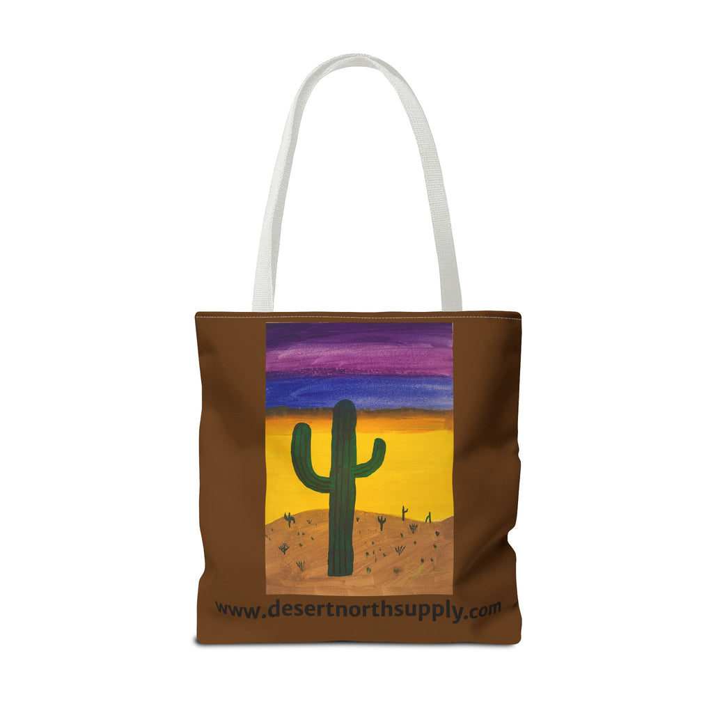 Desert Saguaro Cactus Canvas Tote Bag — "Alone" by John Ganger
