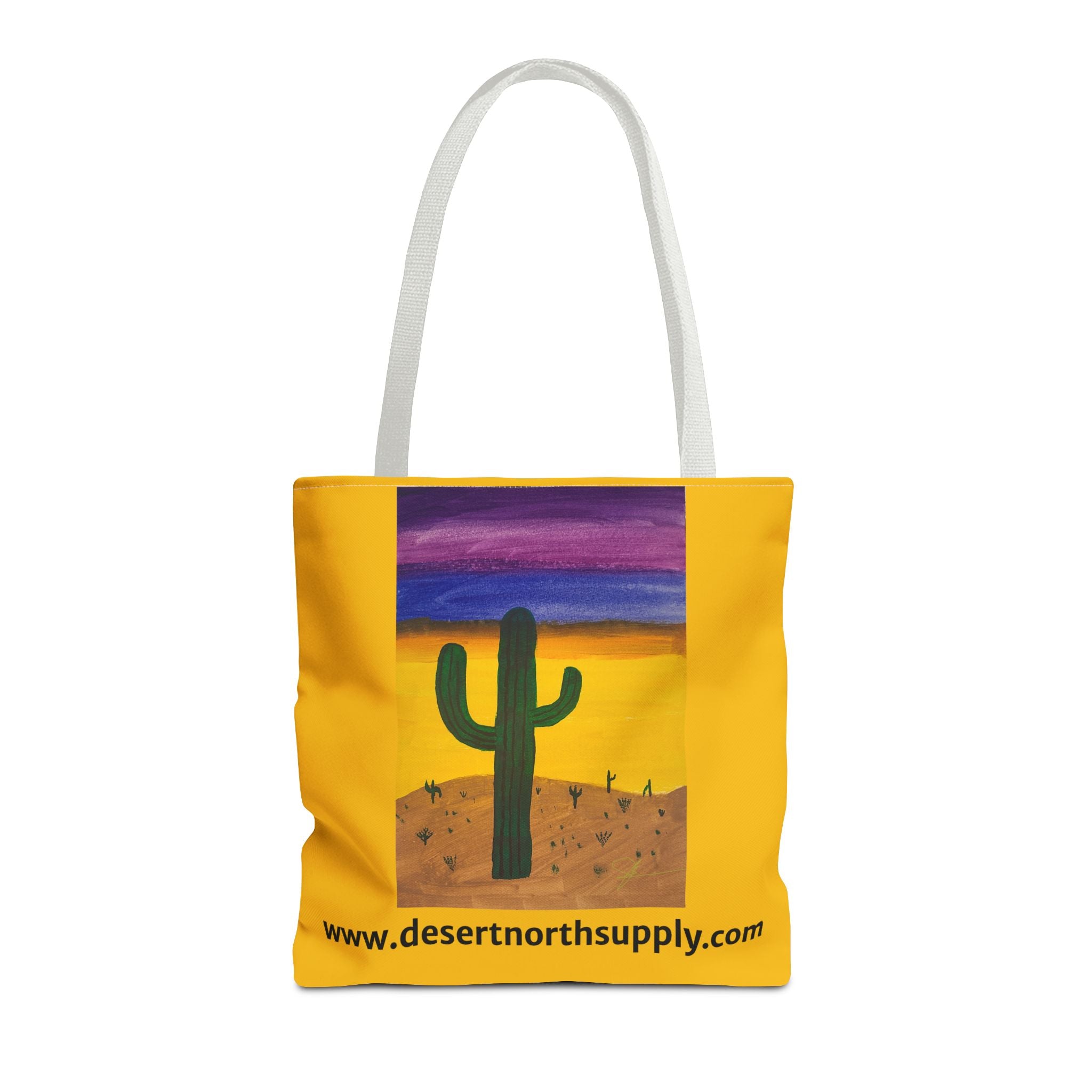 Desert Saguaro Cactus Canvas Tote Bag — "Alone" by John Ganger