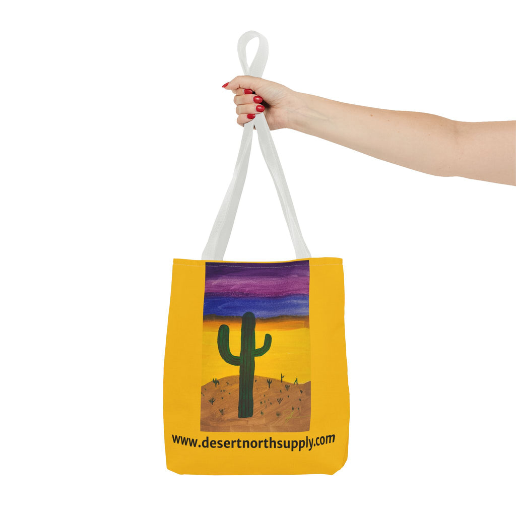 Desert Saguaro Cactus Canvas Tote Bag — "Alone" by John Ganger