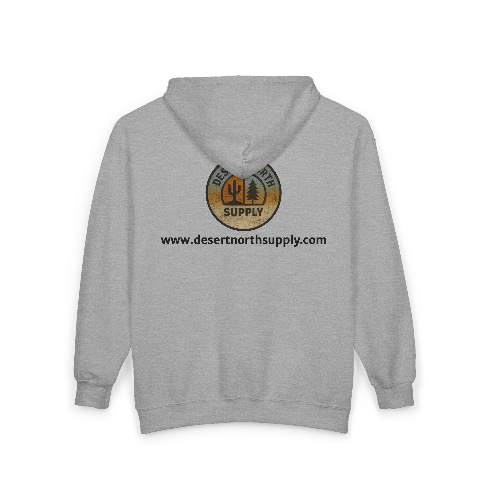 Desert North Supply Logo Zip Hoodie - Outdoor Adventure Full-Zip Sweatshirt