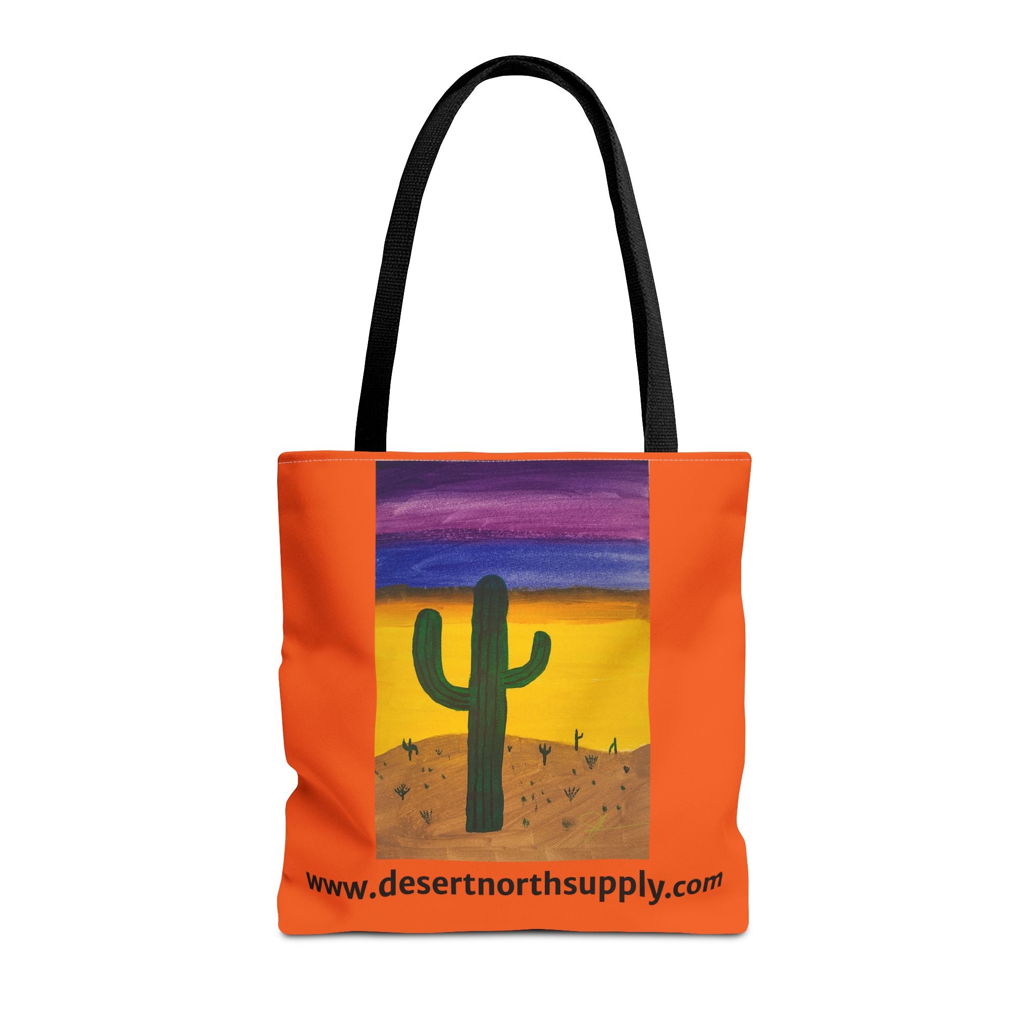 Desert Saguaro Cactus Canvas Tote Bag — "Alone" by John Ganger
