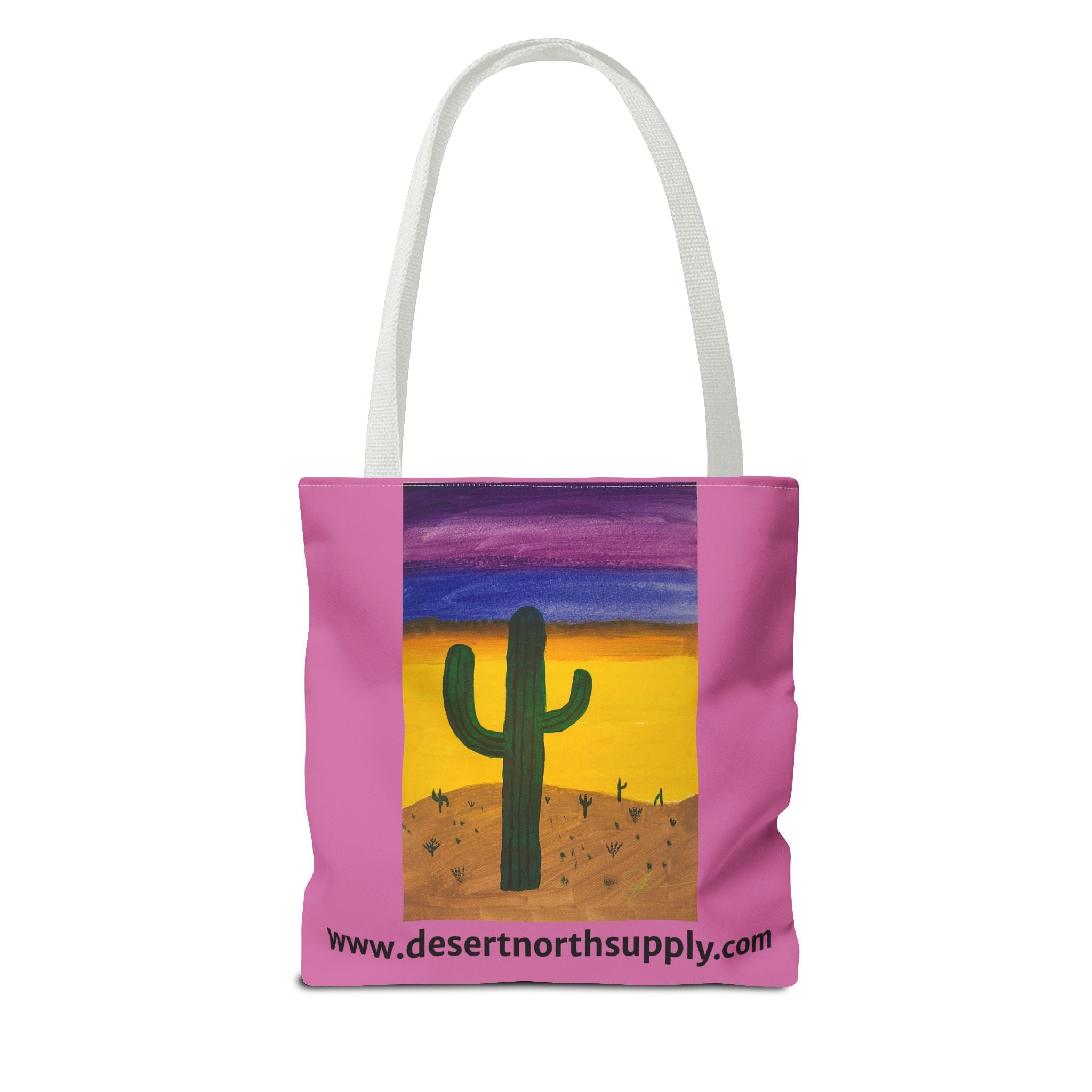 Desert Saguaro Cactus Canvas Tote Bag — "Alone" by John Ganger