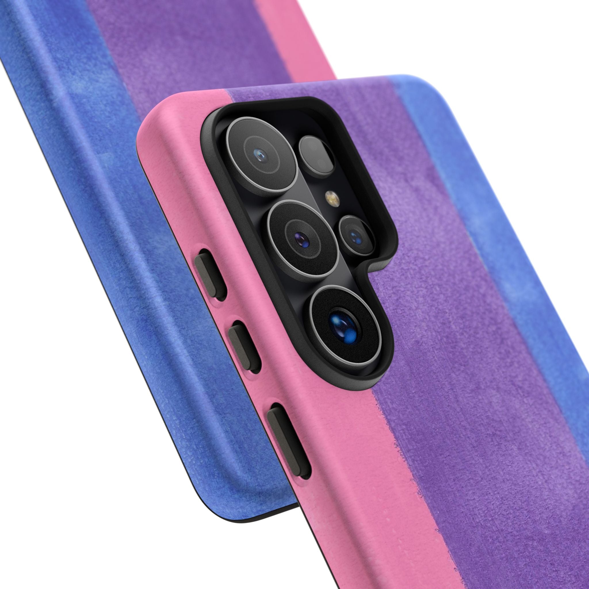 Watercolor Stripe Tough Phone Case — Pink Purple Blue Pride Protective Cover
