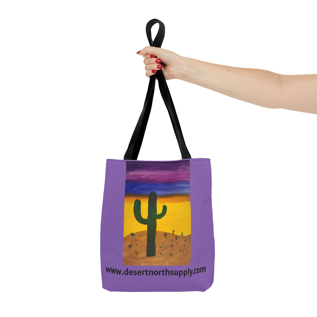 Desert Saguaro Cactus Canvas Tote Bag — "Alone" by John Ganger