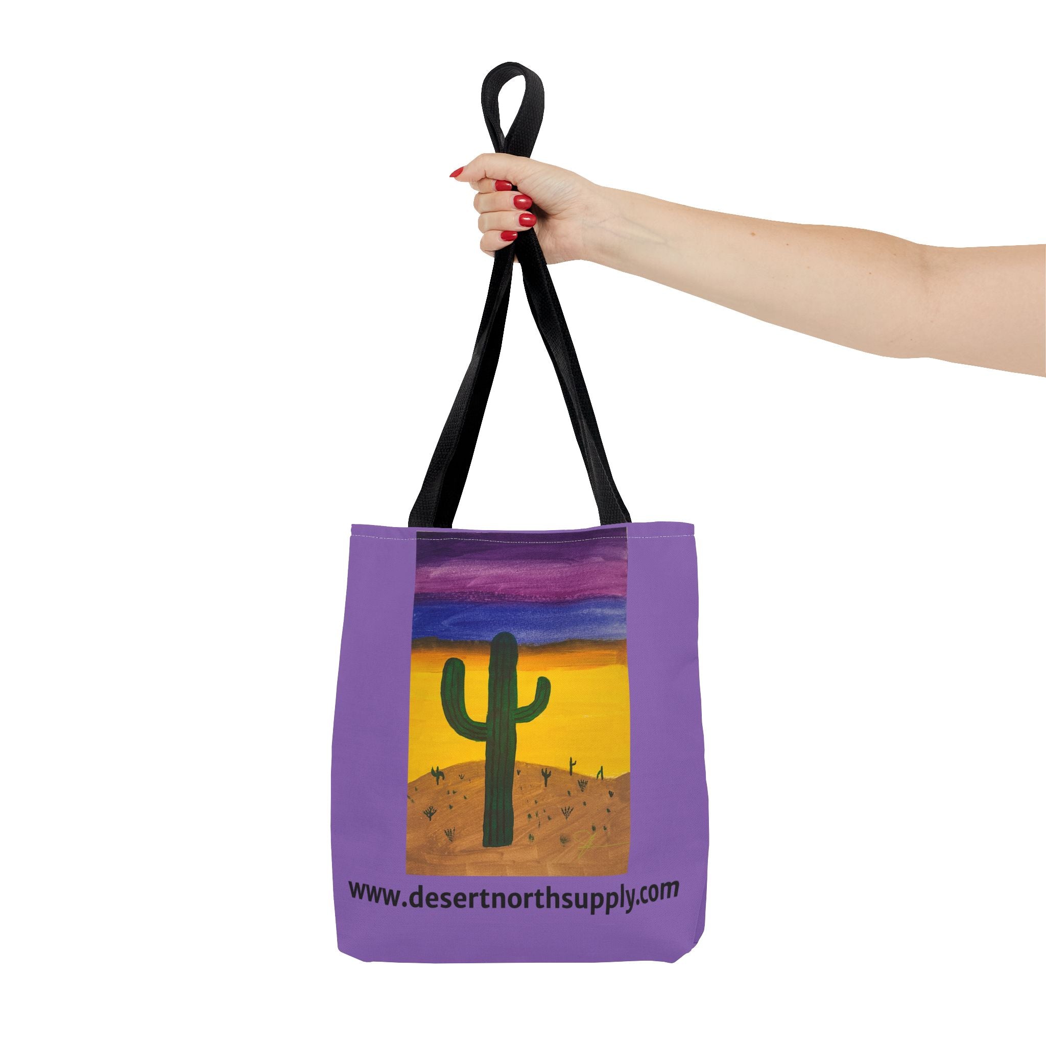 Desert Saguaro Cactus Canvas Tote Bag — "Alone" by John Ganger