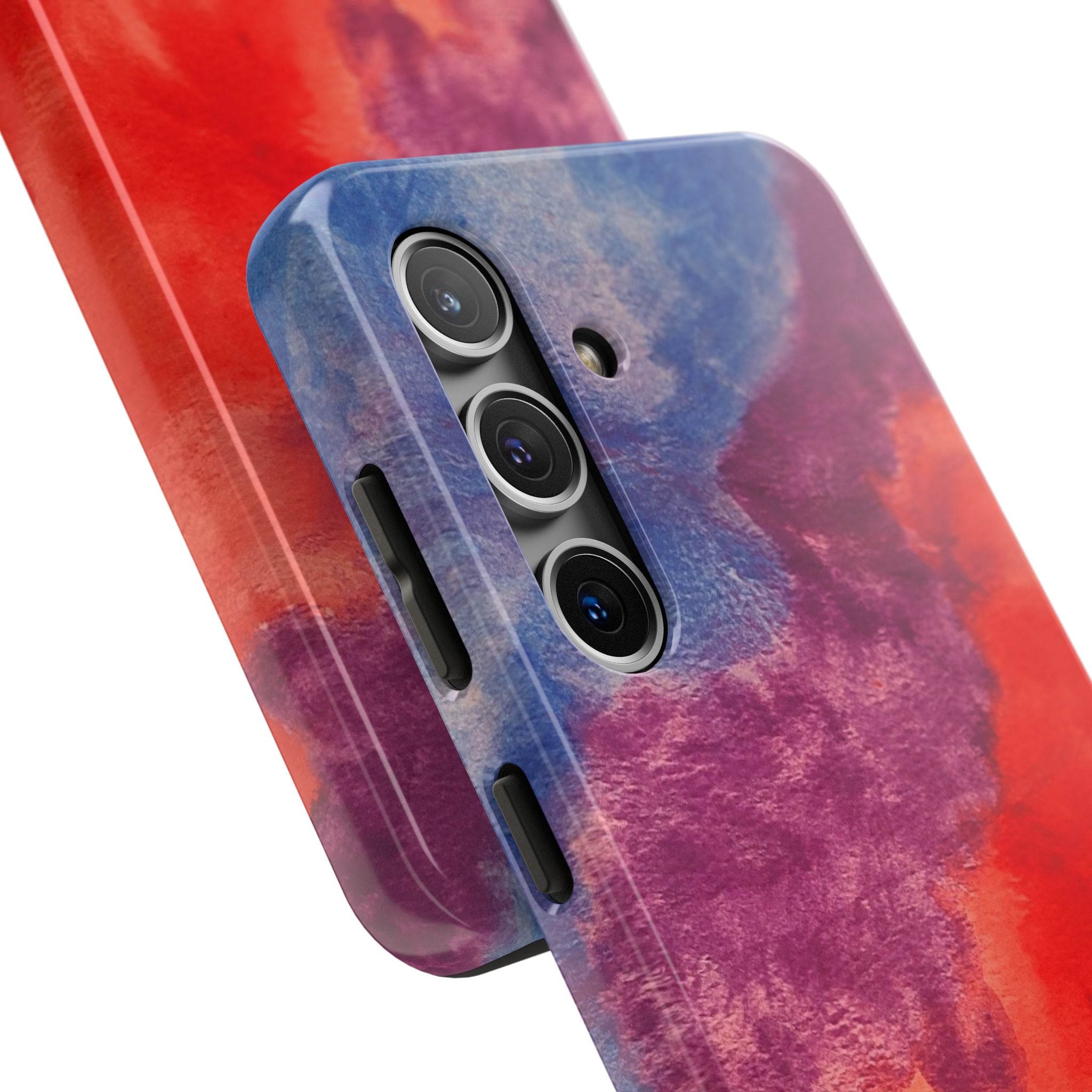 Red Purple Blue Abstract Phone Case | Colorful Geometric Art